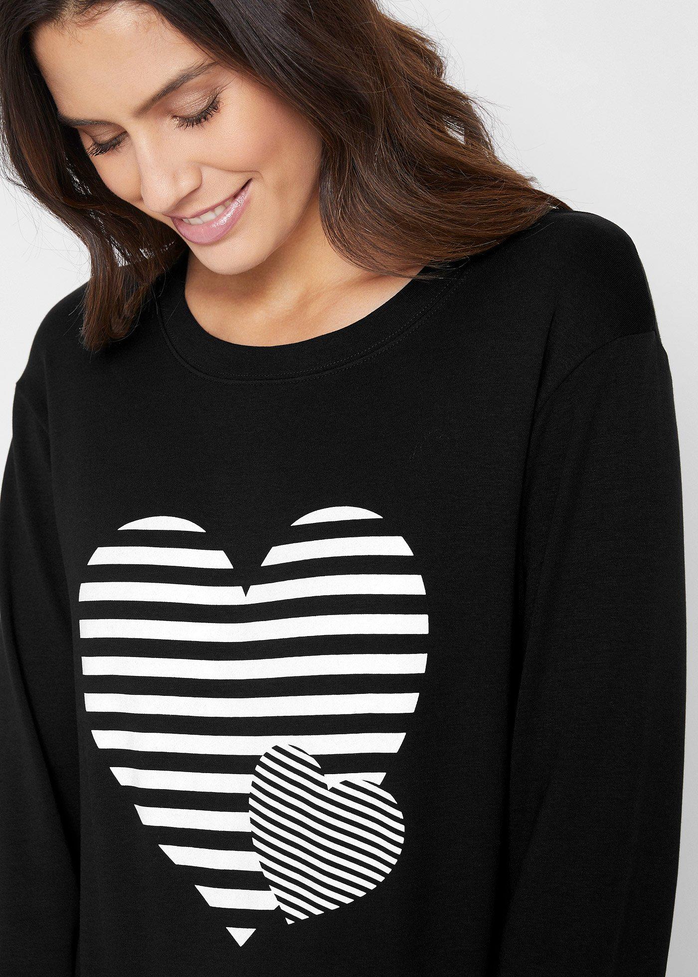 Shirt bawełniany z długim rękawem i nadrukiem - Bonprix