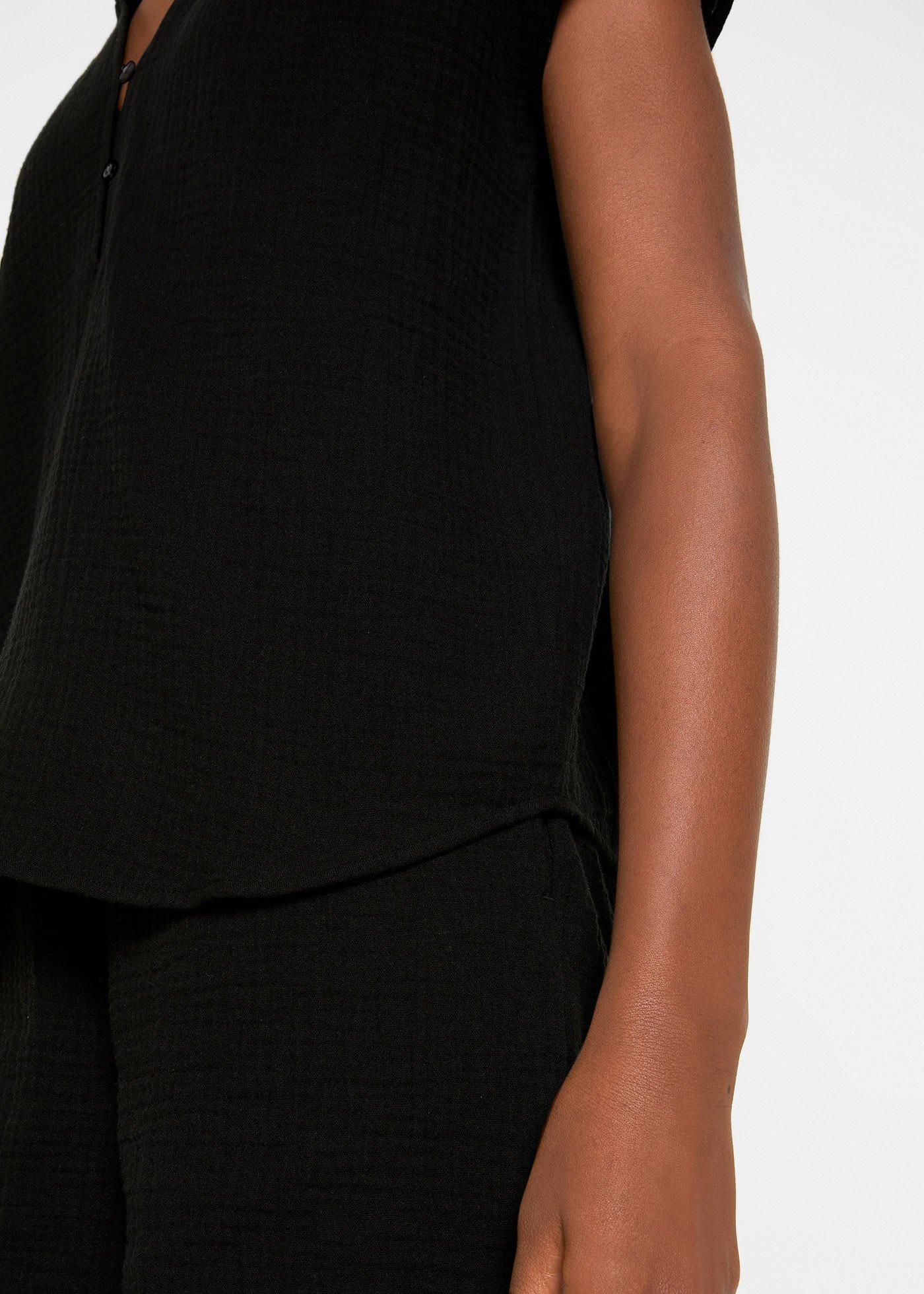 Bluzka muślinowa z krótkim rękawem, z czystej bawełny - Bonprix