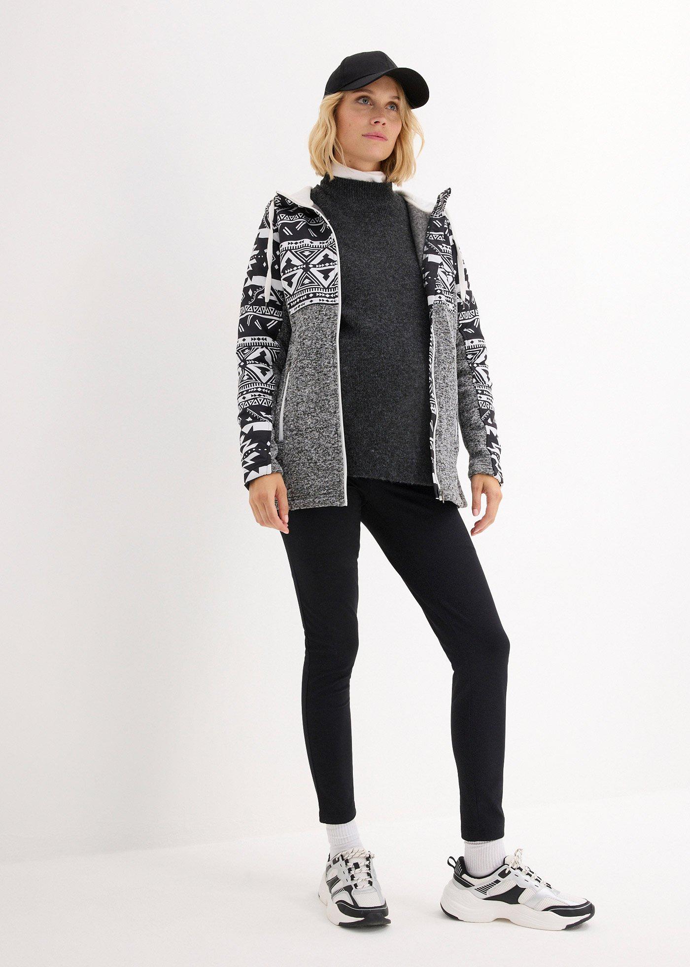 Bluza rozpinana ciążowa z polaru, z wstawką na nosidełko - Bonprix