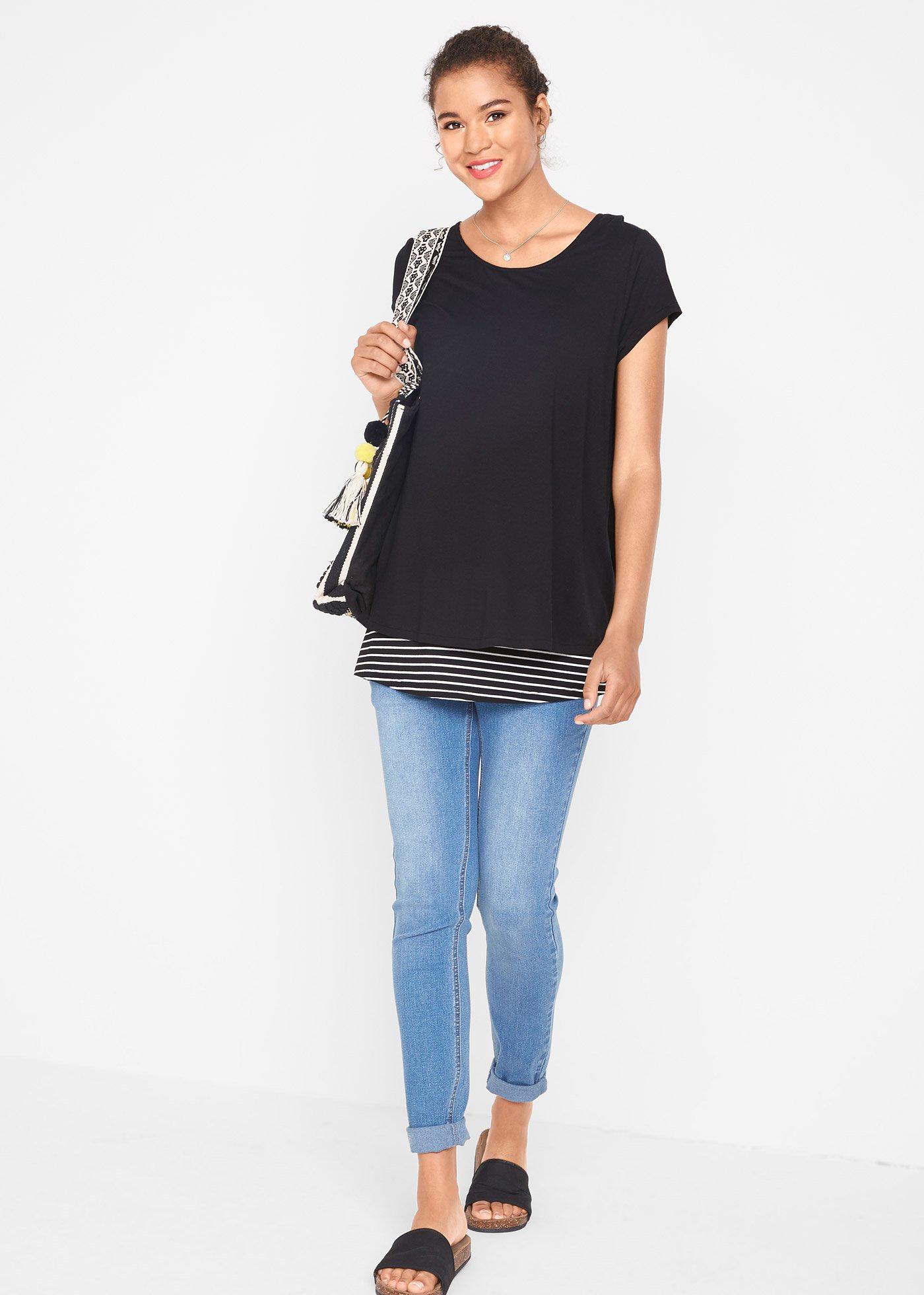 Shirt 2 w 1 ciążowy i do karmienia, z wiskozy - Bonprix