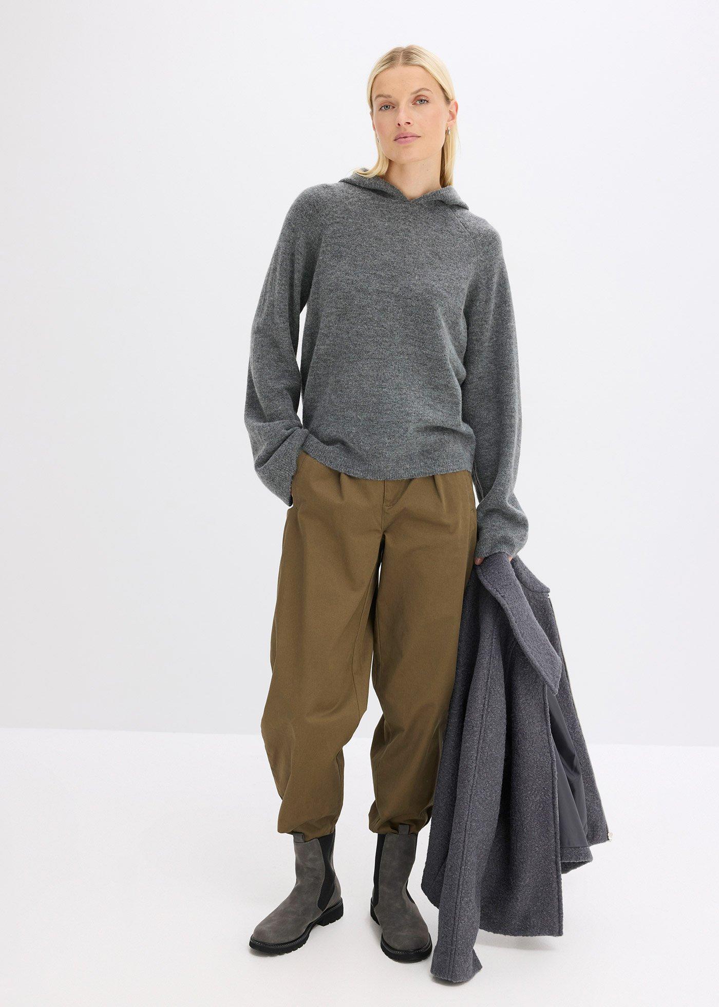 Sweter z kapturem - Bonprix