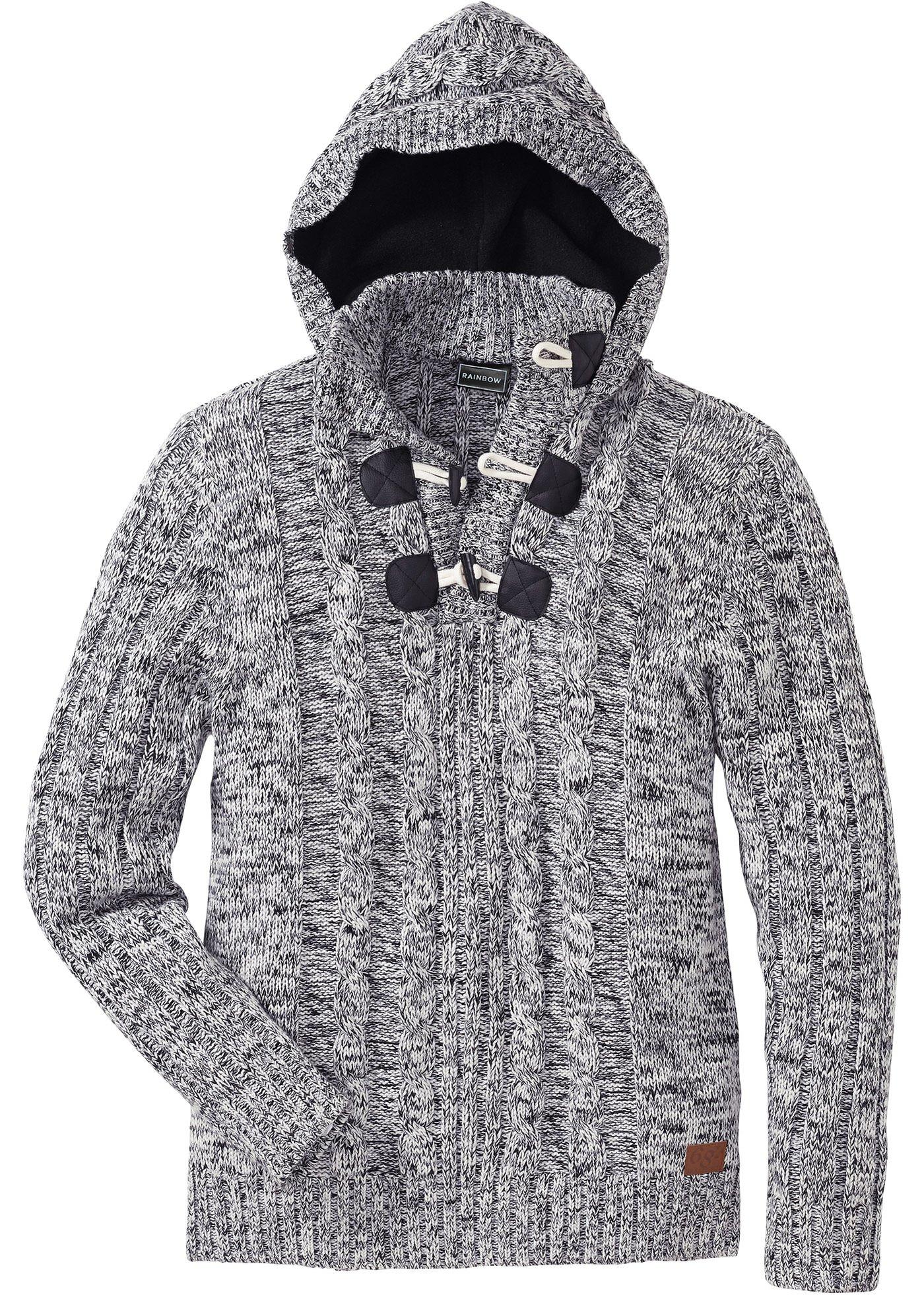 Pull à capuche en grosse maille de coton mélangé