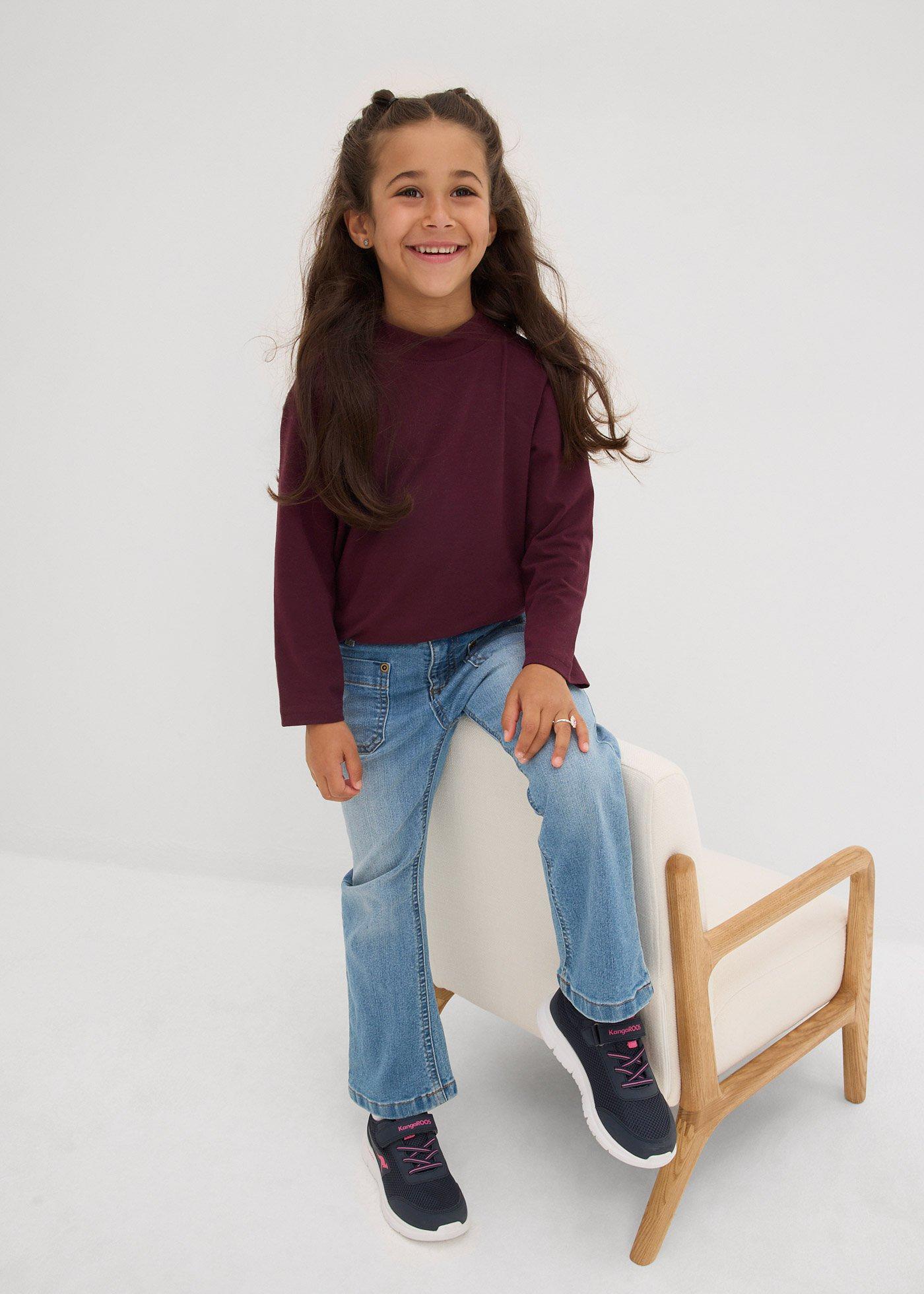 Bluzka z długim rękawem z elastycznej mieszanki bawełny organicznej (2 szt.) - Bonprix