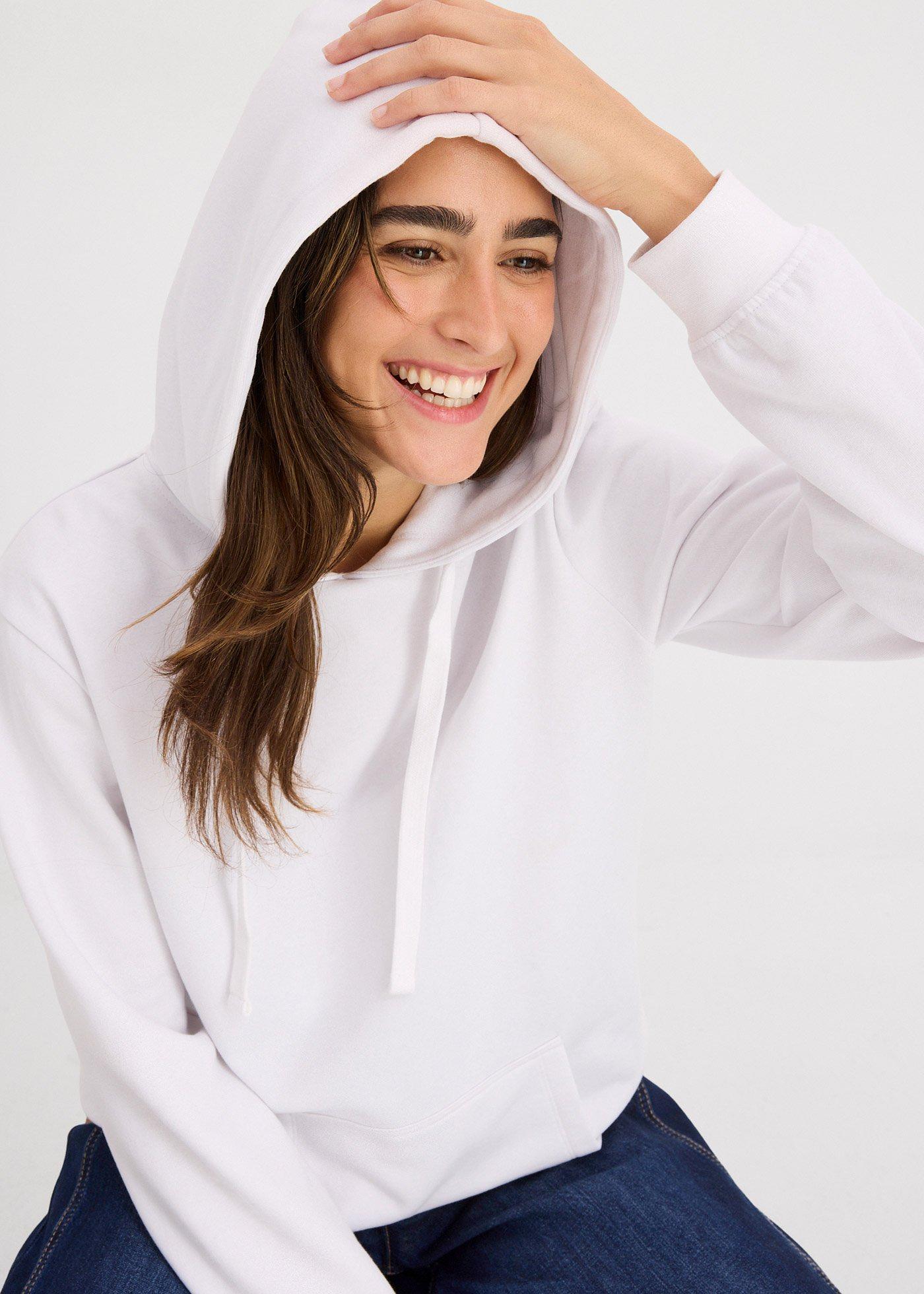 Bluza z kapturem, z miękkiego materiału frotte - Bonprix