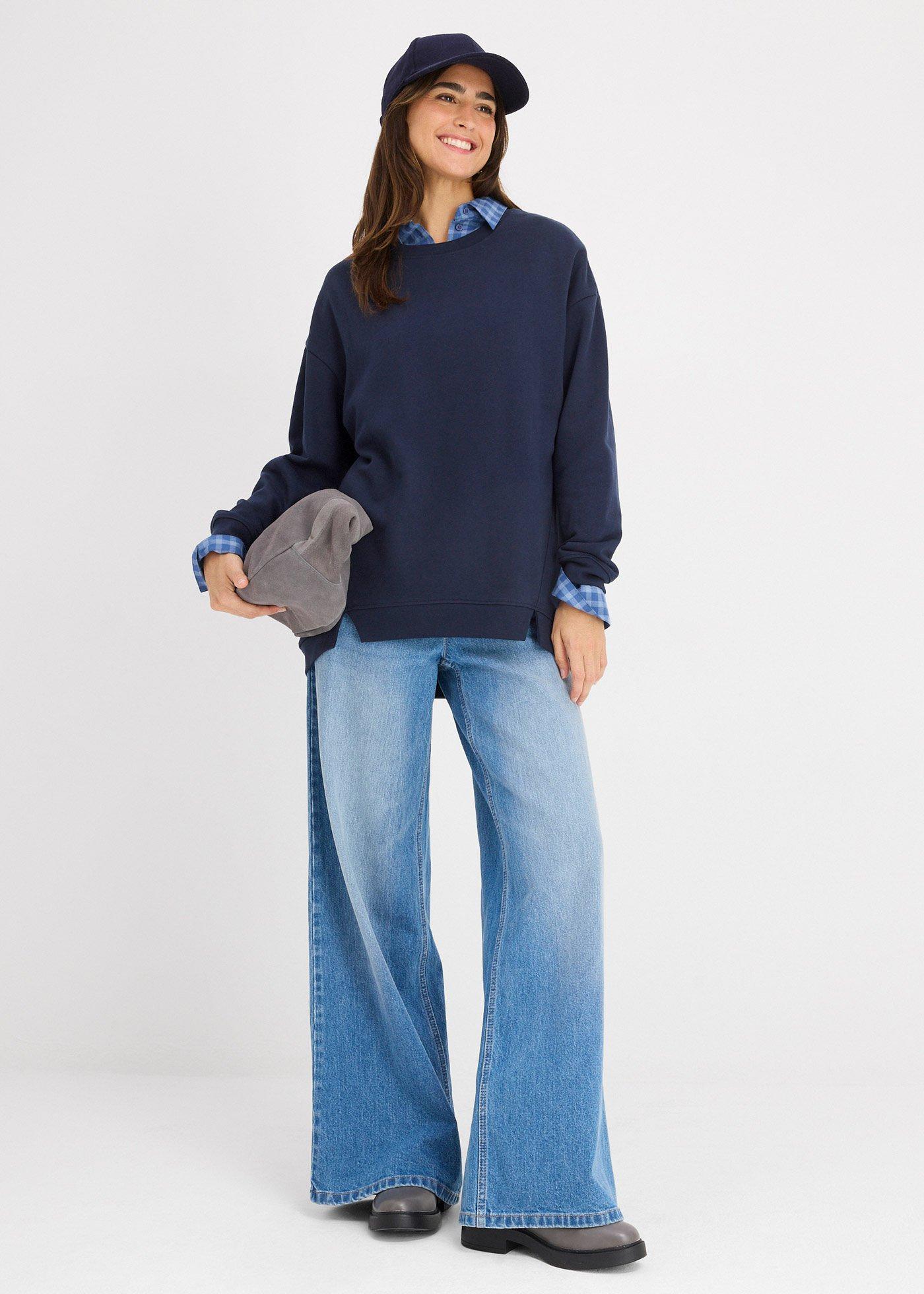 Bluza oversize z mieszanki bawełny - Bonprix