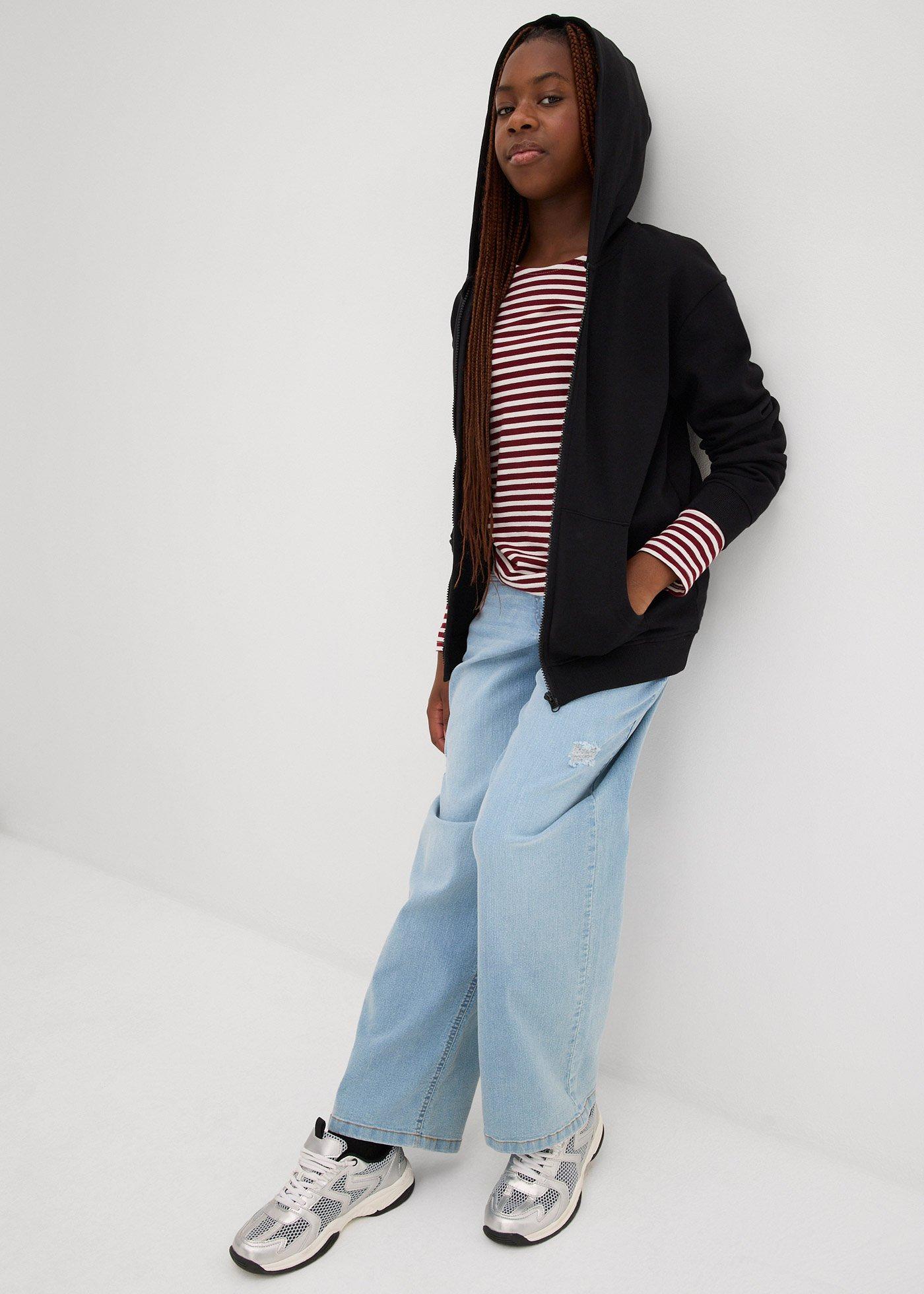 Bluza rozpinana z kapturem, z miękkiego materiału z bawełną organiczną - Bonprix