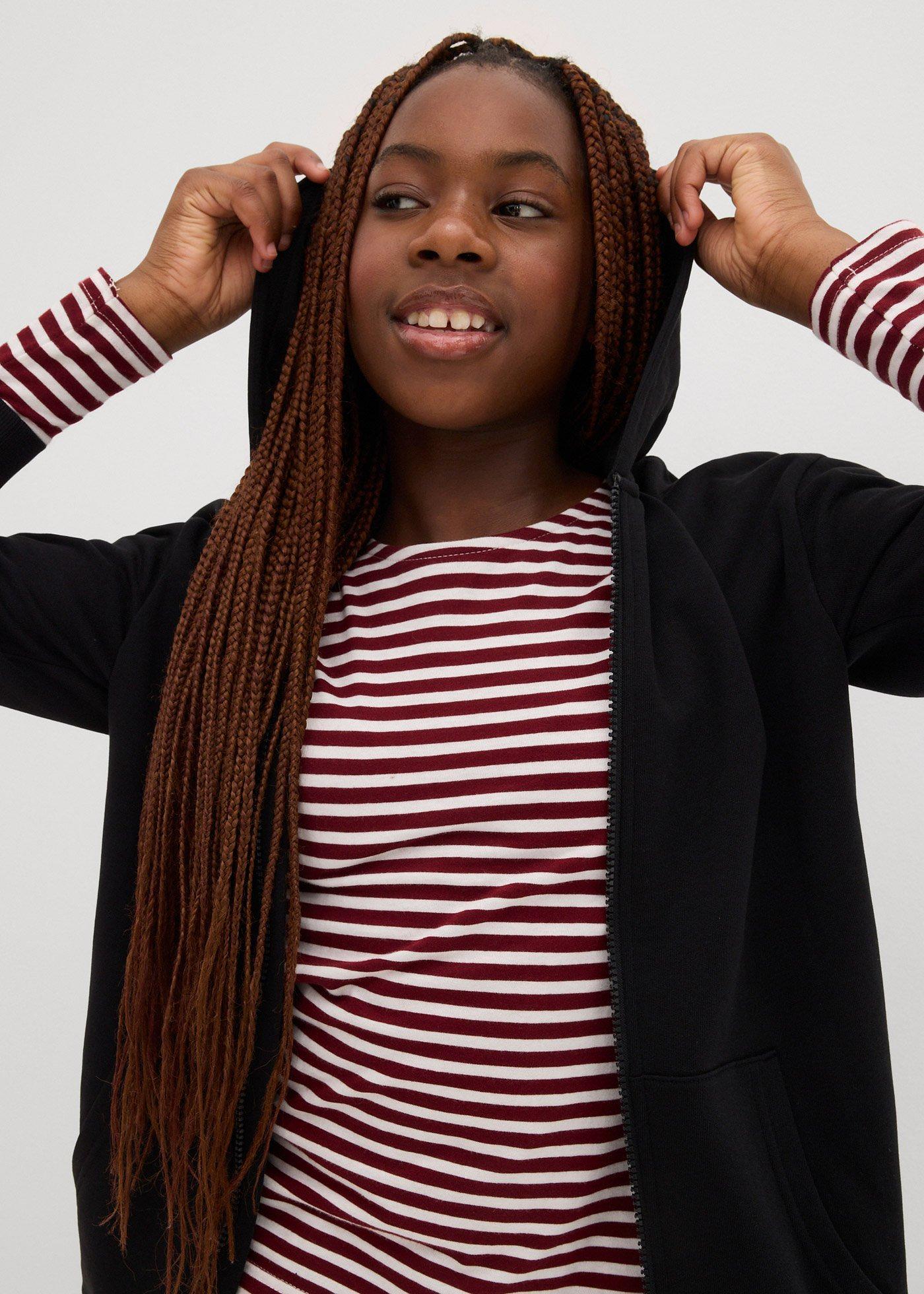 Bluza rozpinana z kapturem, z miękkiego materiału z bawełną organiczną - Bonprix