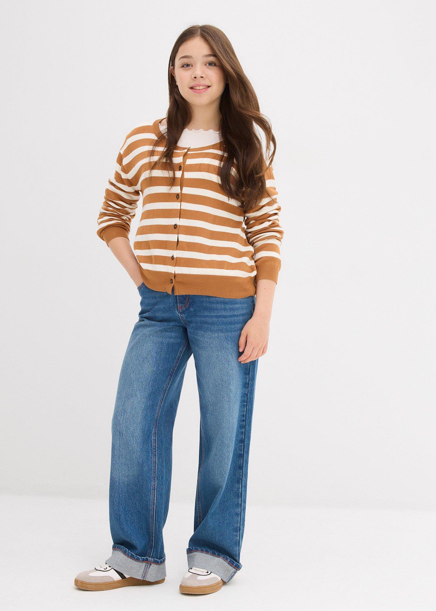 Sweter rozpinany z dzianiny o splocie drobnych oczek z miękkiej mieszanki wiskozy - Bonprix