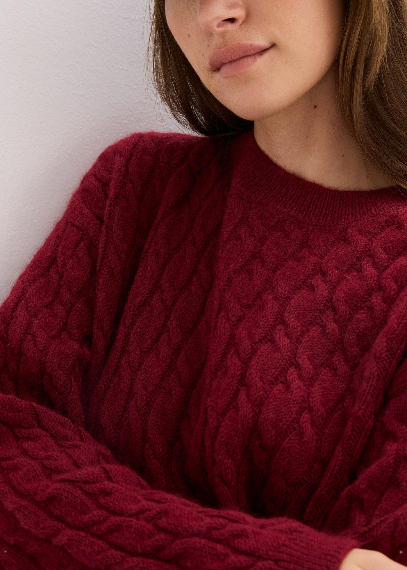 Sweter ze wzorem warkoczowym - Bonprix