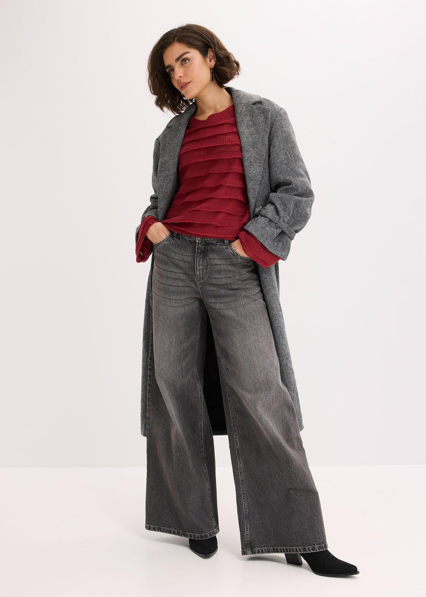Sweter oversize, półprzezroczysty - Bonprix