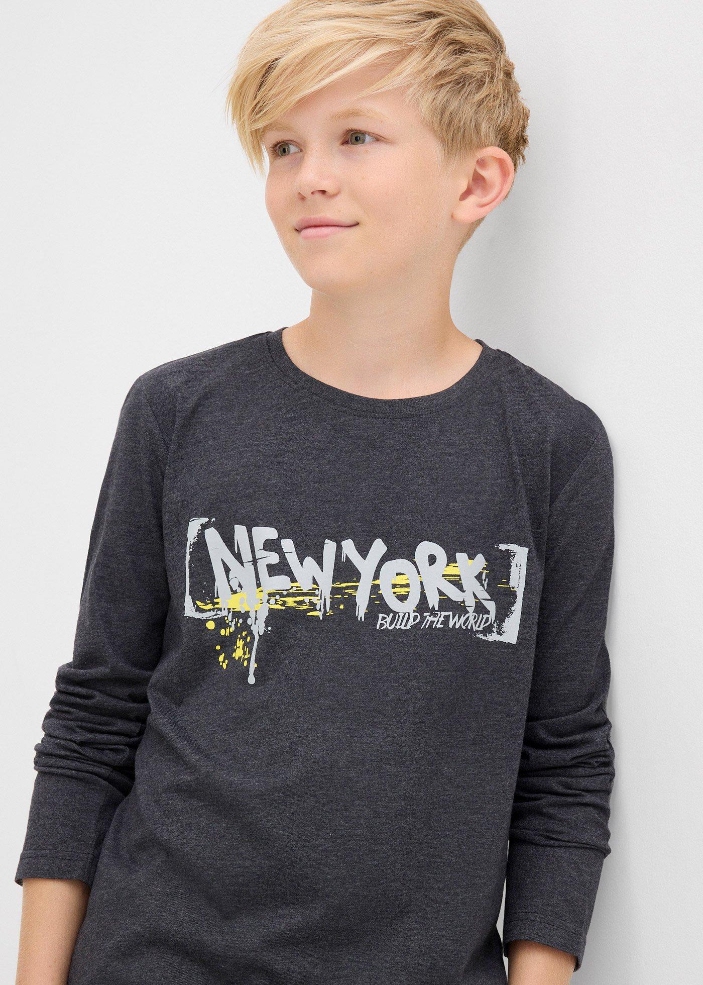 Koszulka z długim rękawem z nadrukiem - Bonprix