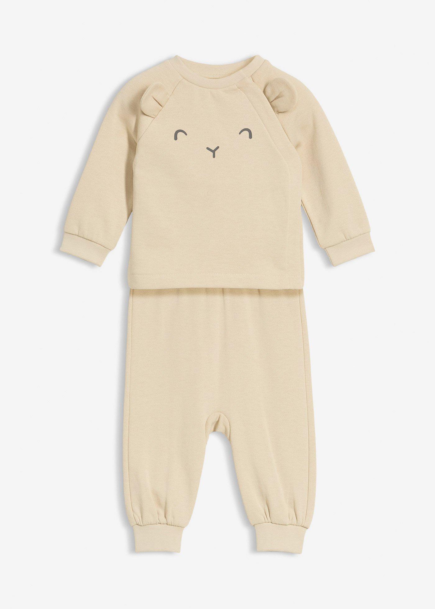 Bluză și pantaloni cu bumbac organic moale (set/2 piese)
