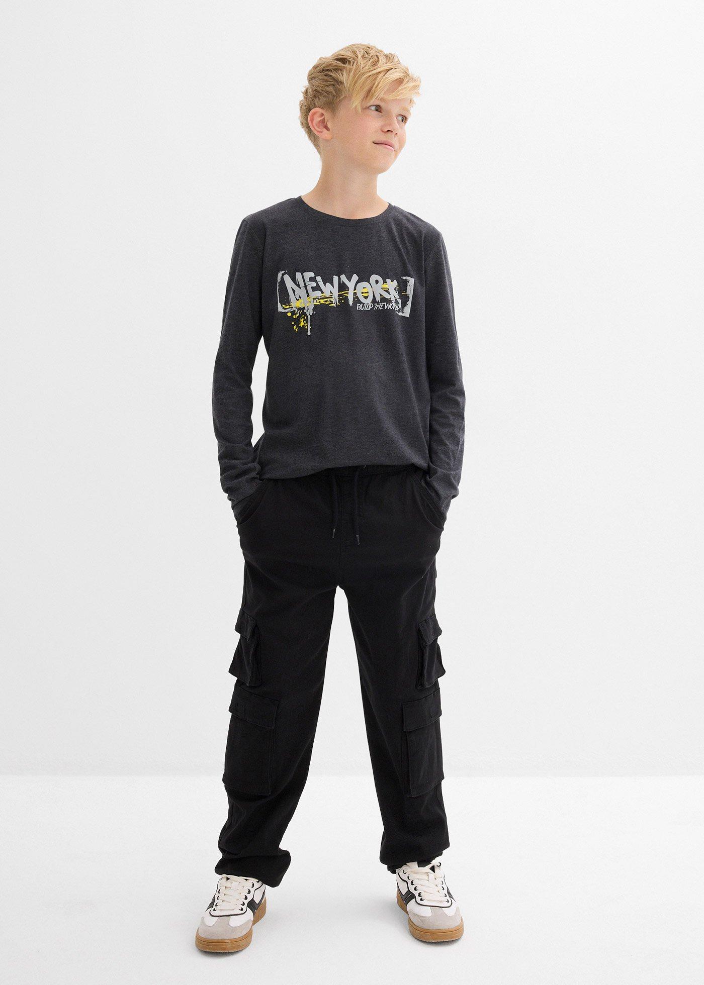 Koszulka z długim rękawem z nadrukiem - Bonprix