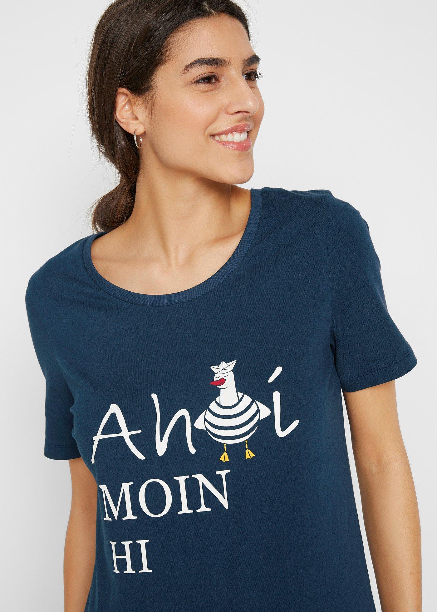 T-shirt z mieszanki bawełny - Bonprix