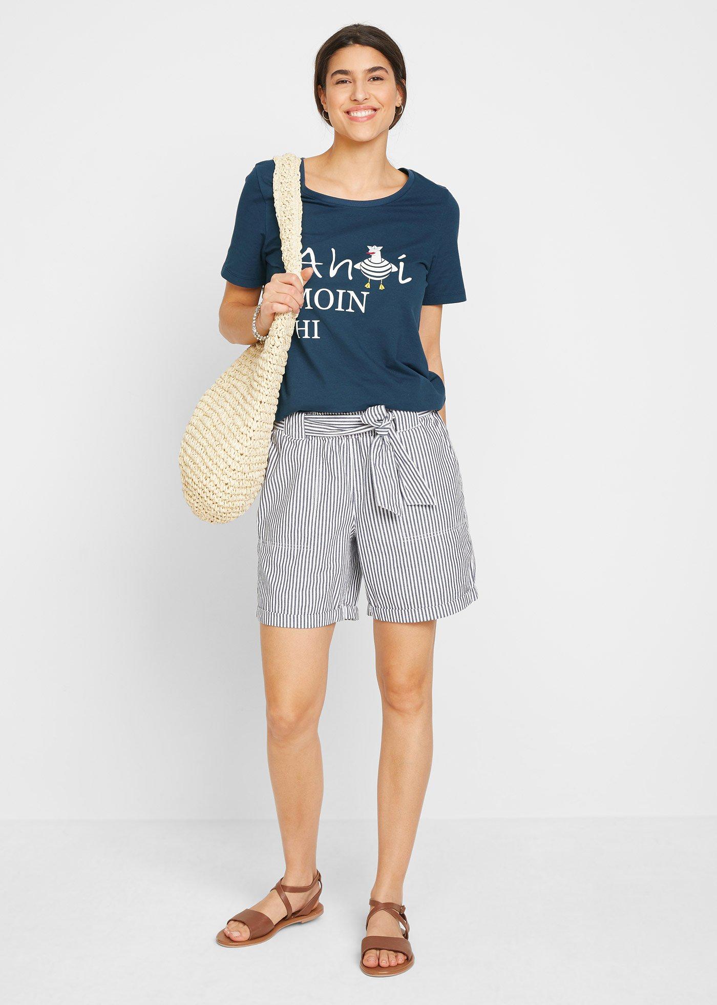 T-shirt z mieszanki bawełny - Bonprix