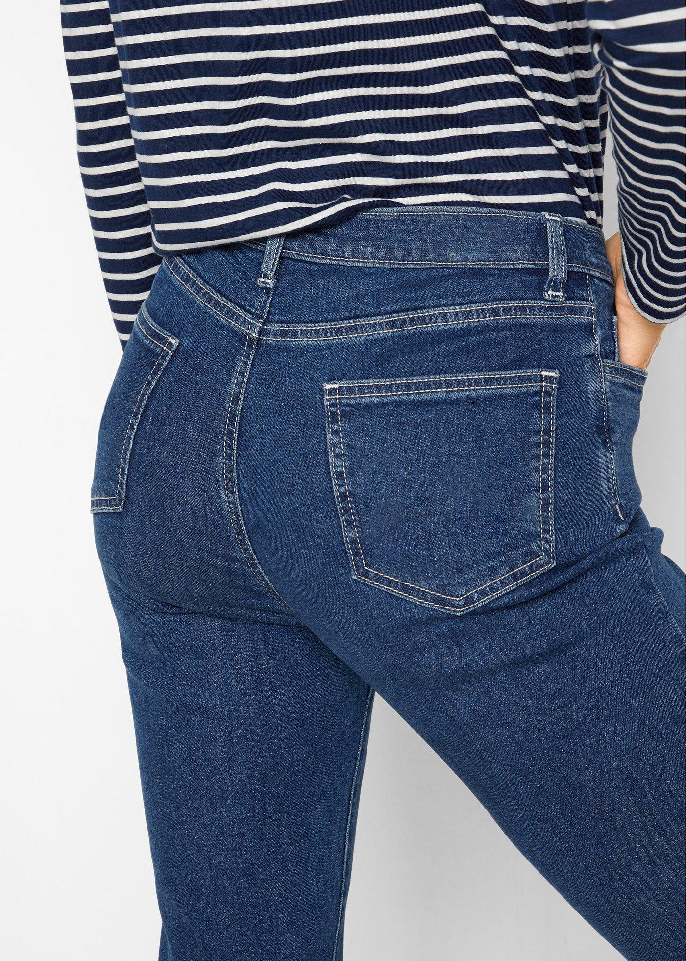 Dżinsy w fasonie bootcut, mid waist, z bawełny organicznej - Bonprix