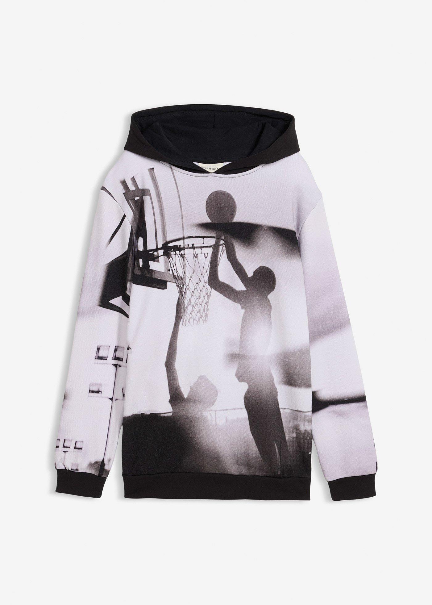Bluza z kapturem z miękkiej mieszanki bawełny - Bonprix