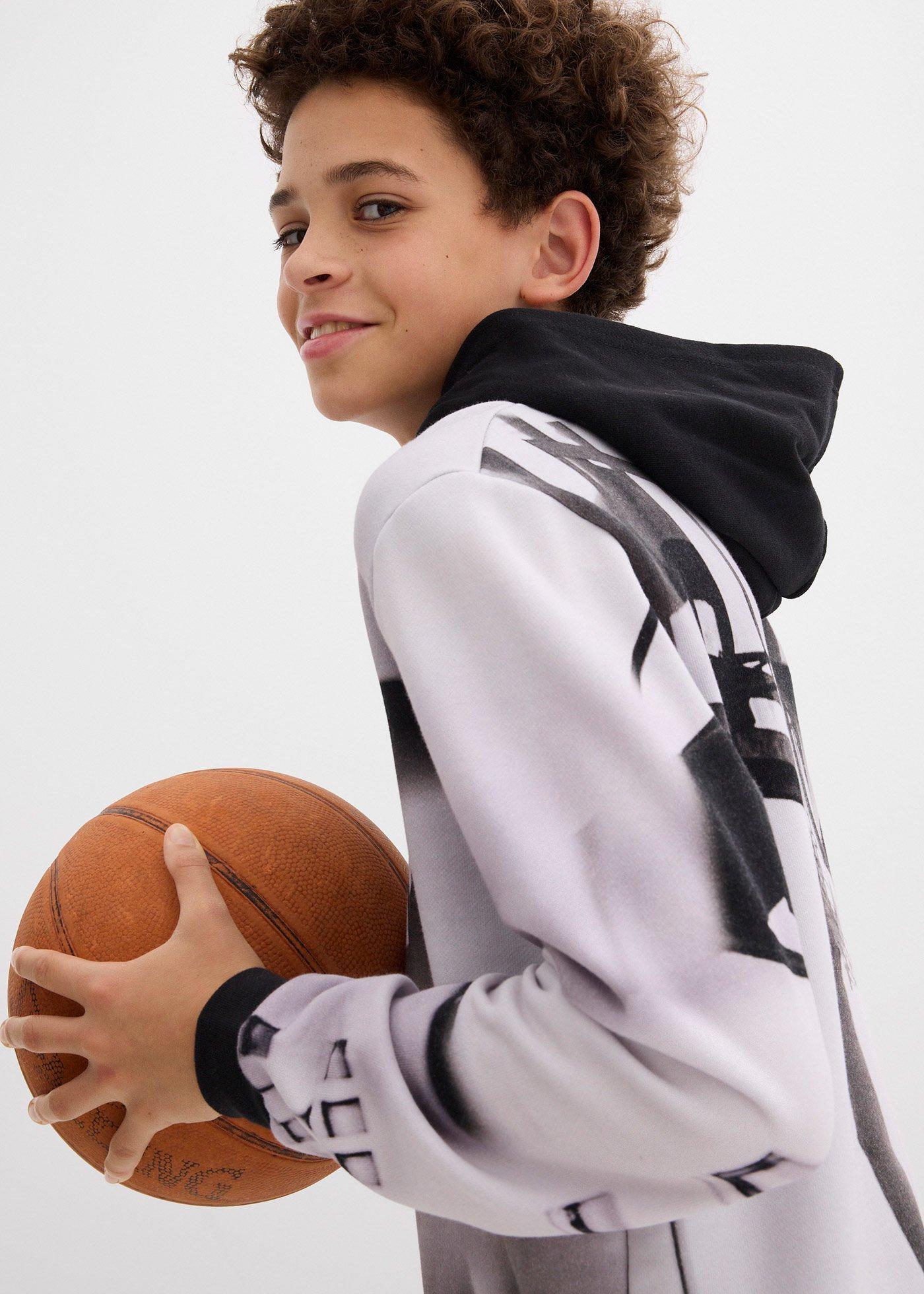 Bluza z kapturem z miękkiej mieszanki bawełny - Bonprix