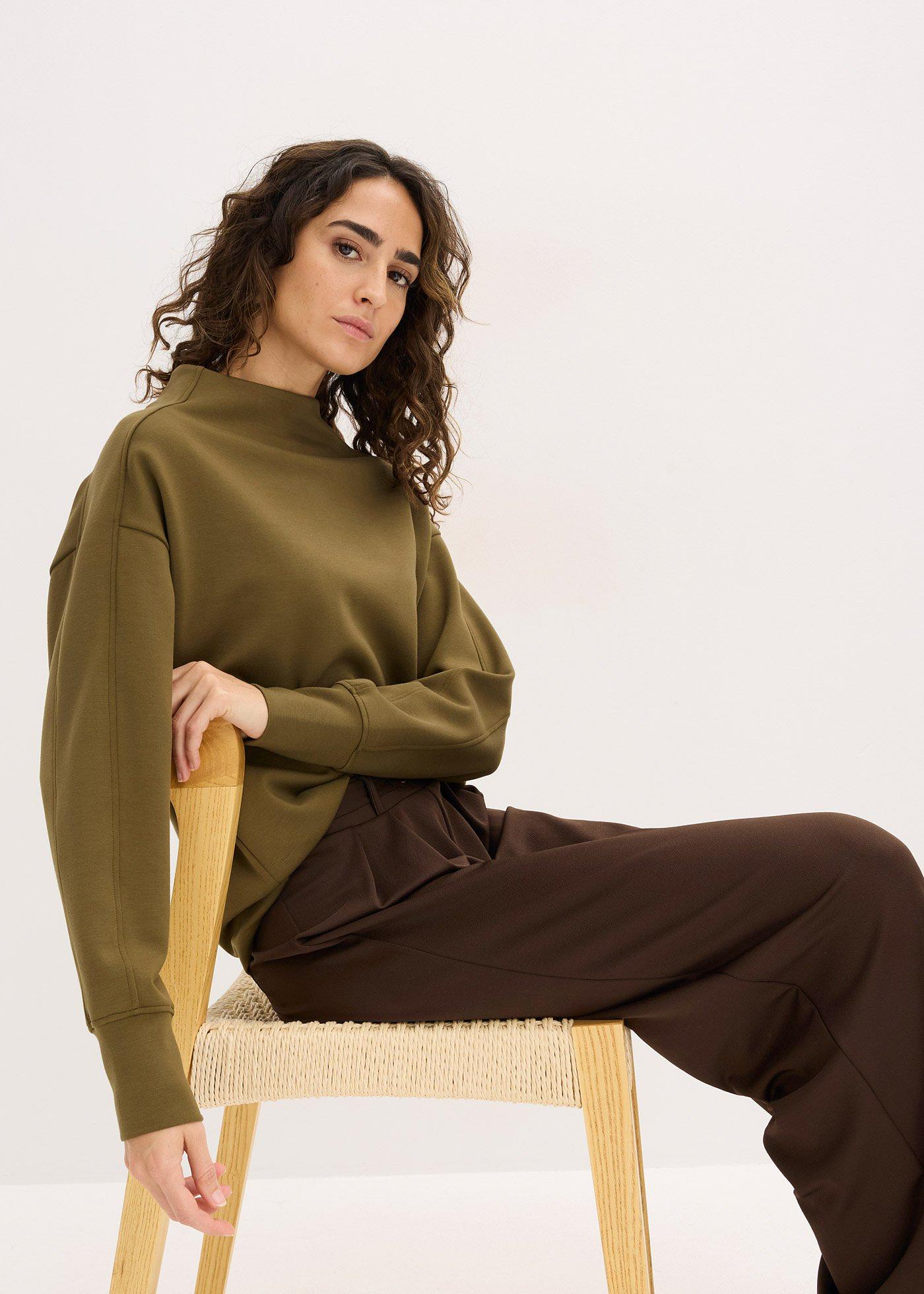 Bluza oversize z miękkiego materiału scuba - Bonprix