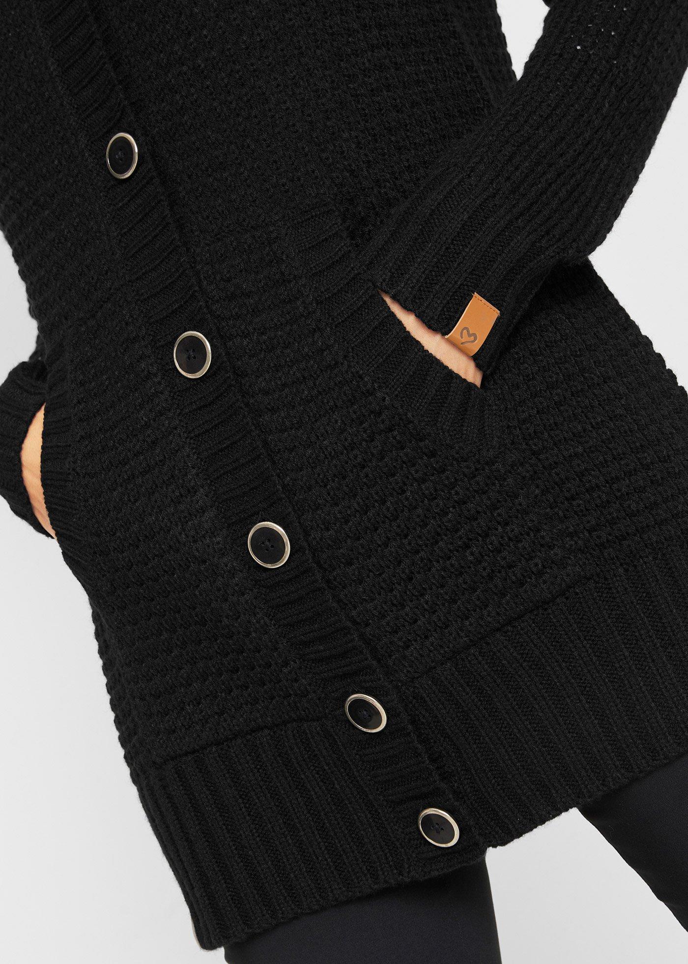 Długi kardigan rozpinany z kapturem - Bonprix