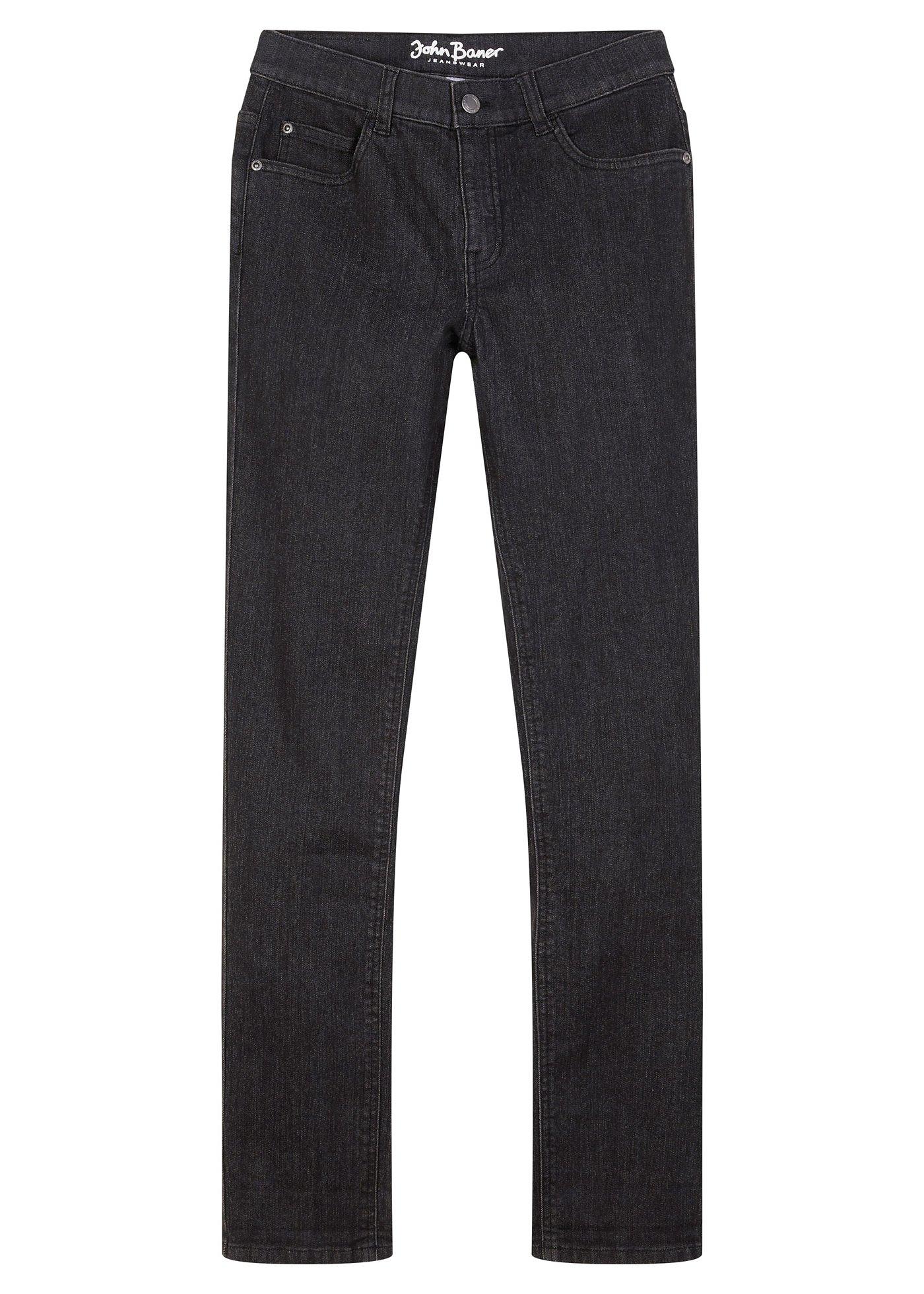Dżinsy ze stretchem i regulowanym paskiem, proste nogawki, slim fit - Bonprix