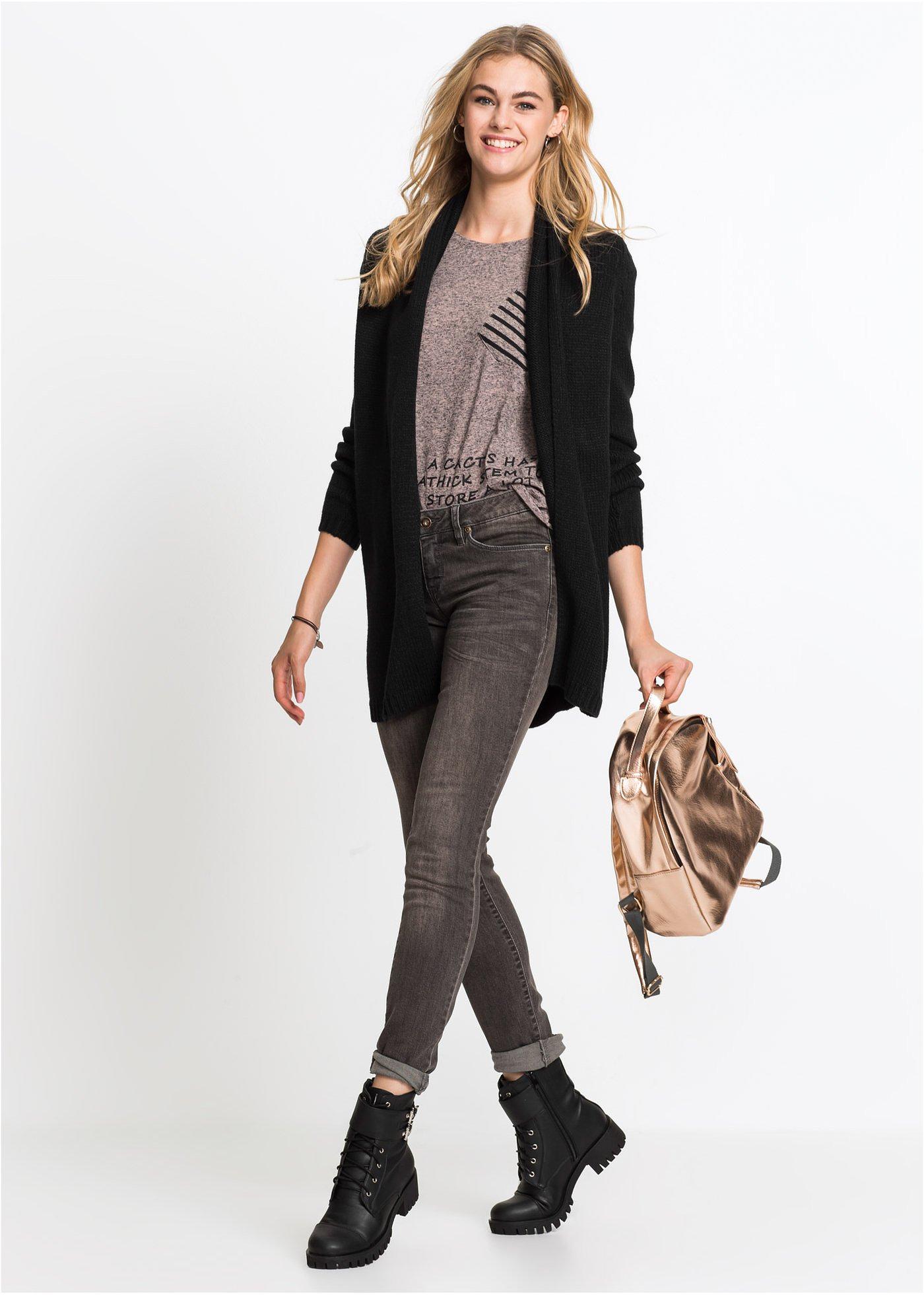 Długi sweter bez zapięcia - Bonprix