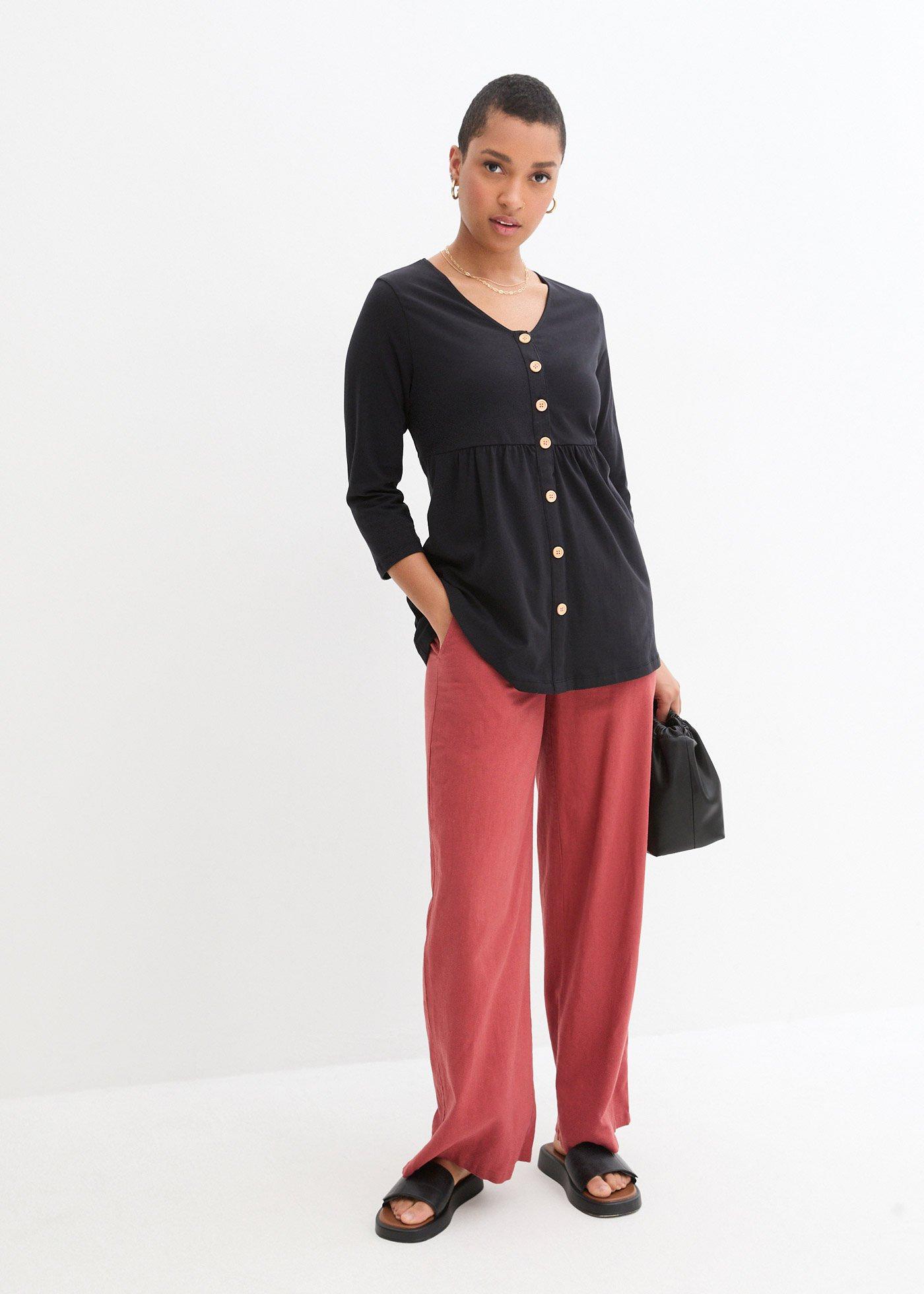 Shirt 2 w1, ciążowy i do karmienia piersią z bawełny organicznej - Bonprix