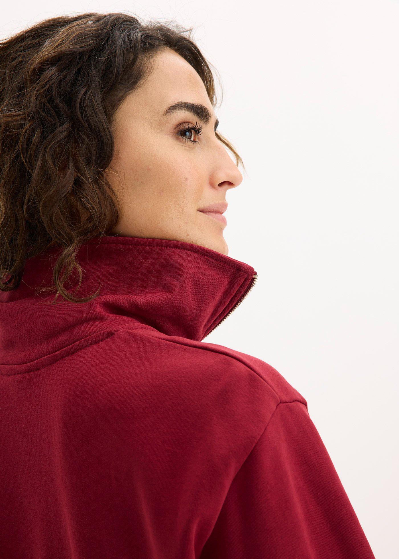 Sweter oversize ze stójką z zamkiem - Bonprix