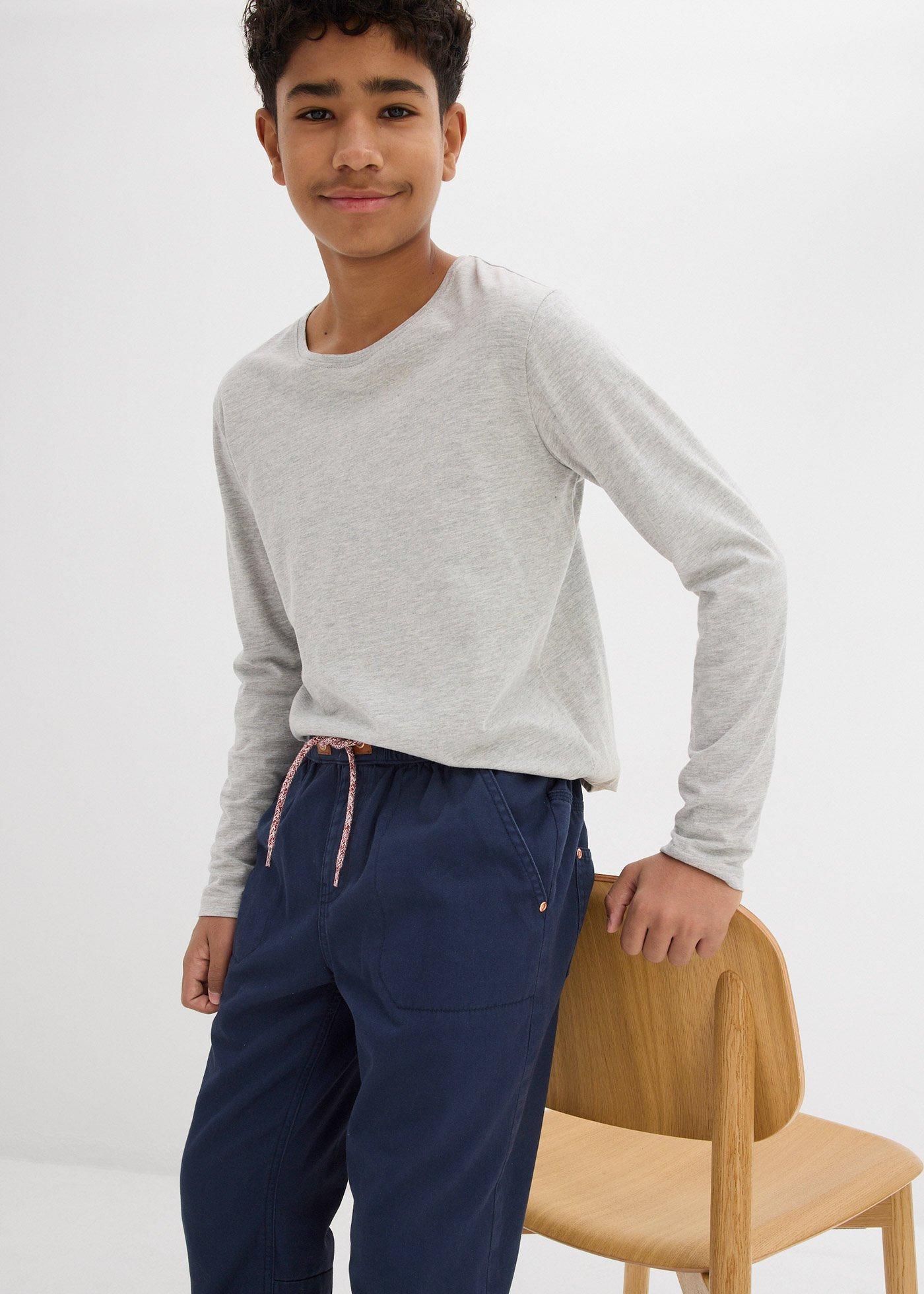 Spodnie chłopięce ocieplane z podszewką z dżerseju, regular fit - Bonprix