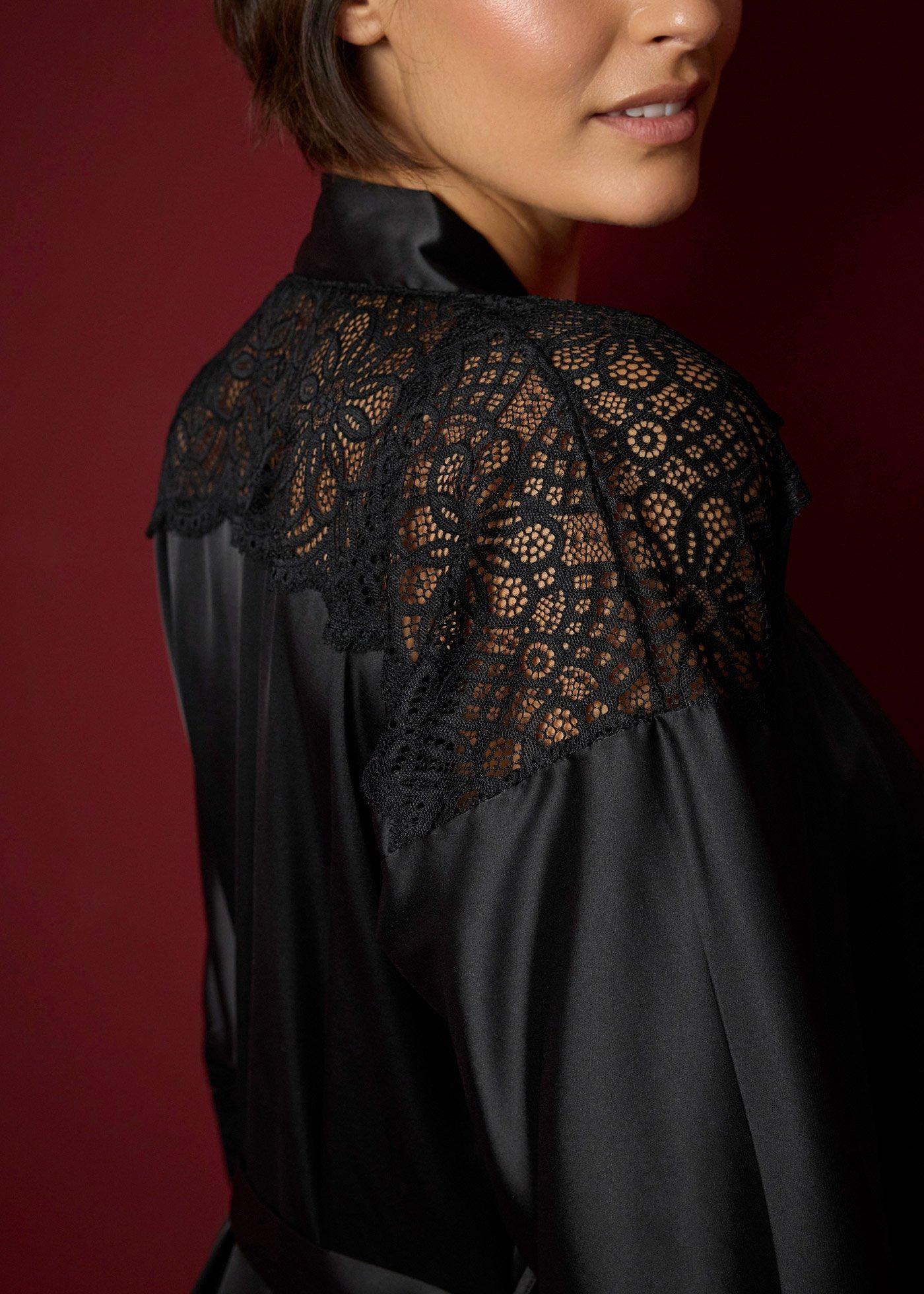 Satynowe kimono z efektem połysku - Bonprix