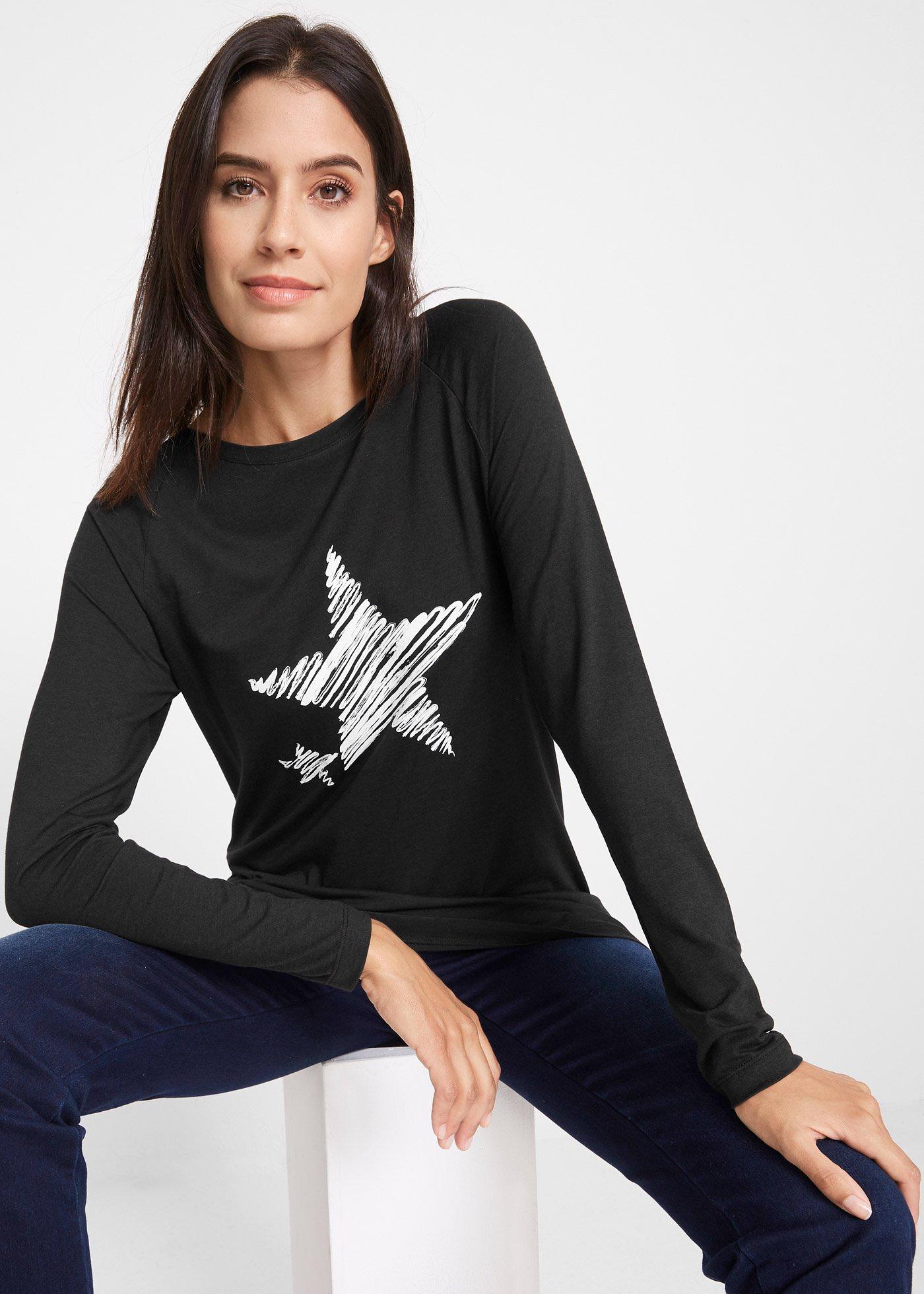 Długi shirt, długi rękaw - Bonprix