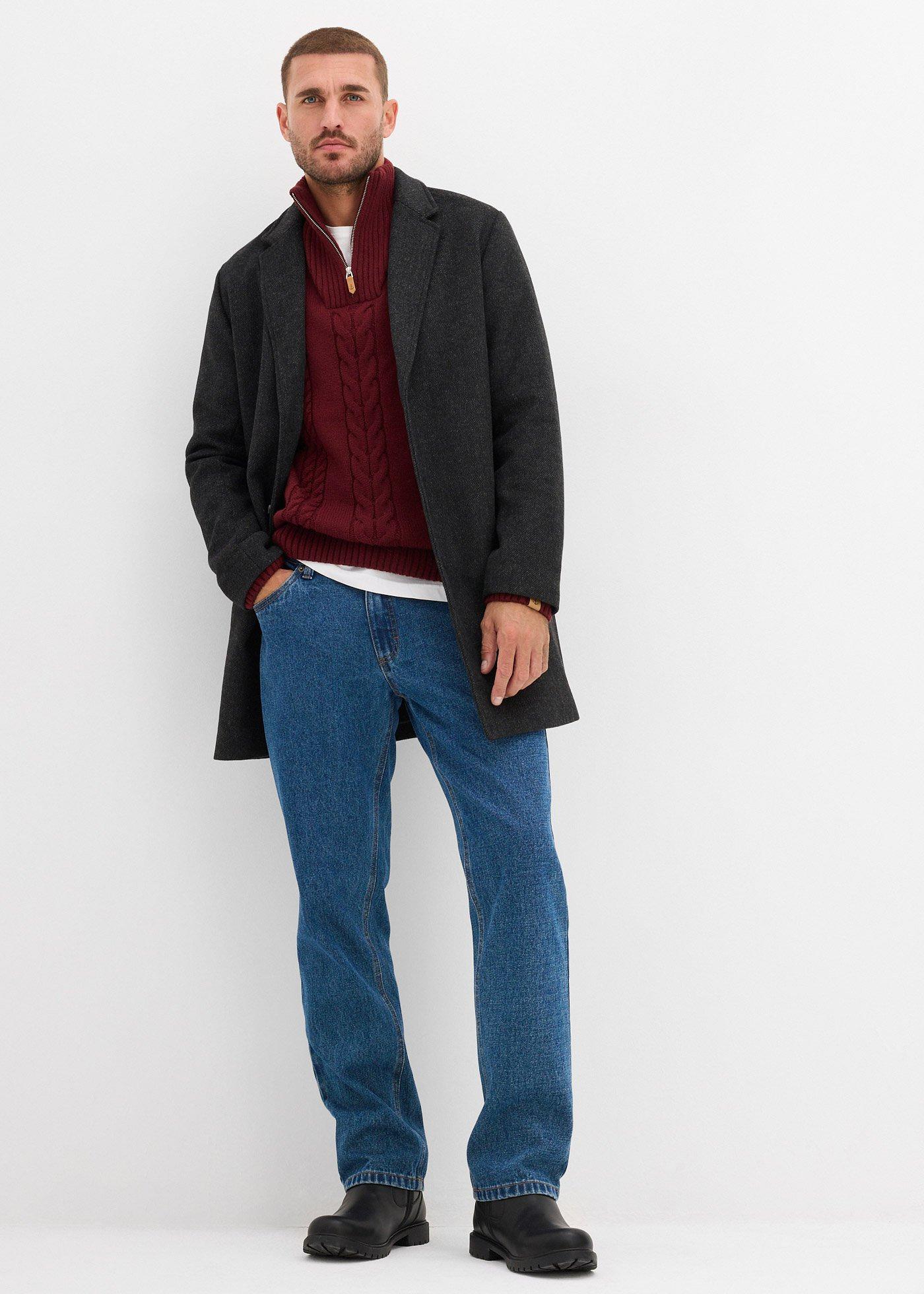 Sweter ze wzorem w warkocze - Bonprix