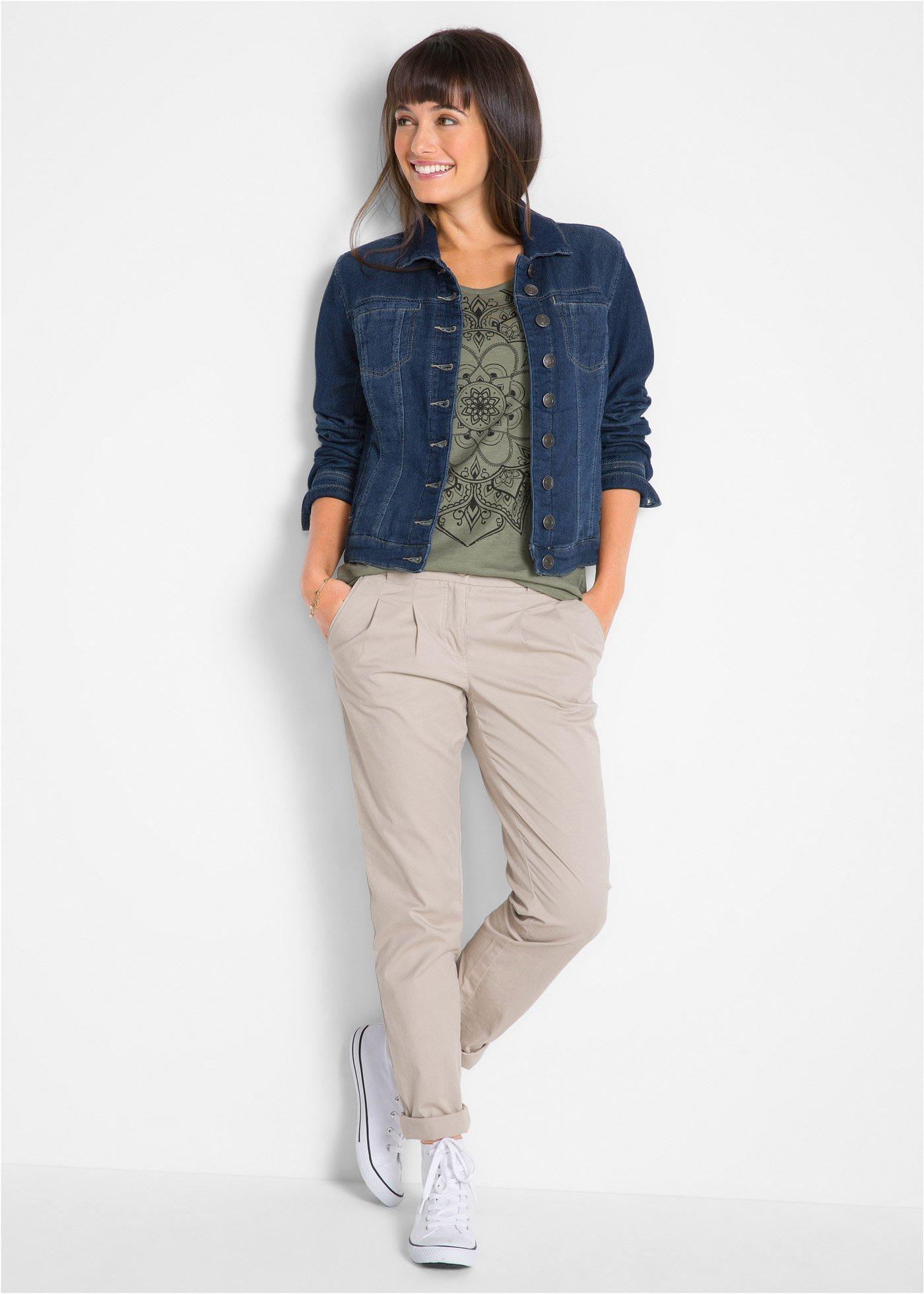 Shirt z przędzy mieszankowej, krótki rękaw - Bonprix