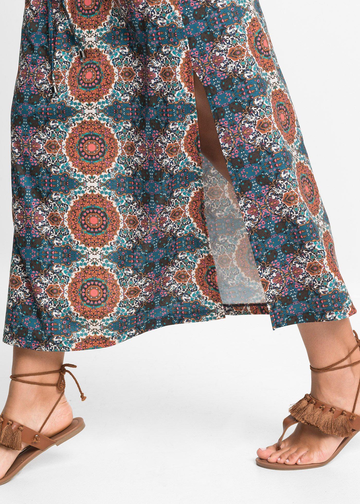 Długa sukienka z rozcięciami  po bokach - Bonprix