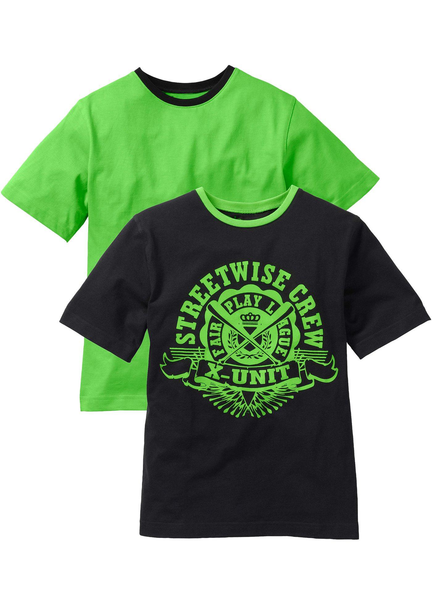 T-shirt (2 szt.) z czystej bawełny - Bonprix
