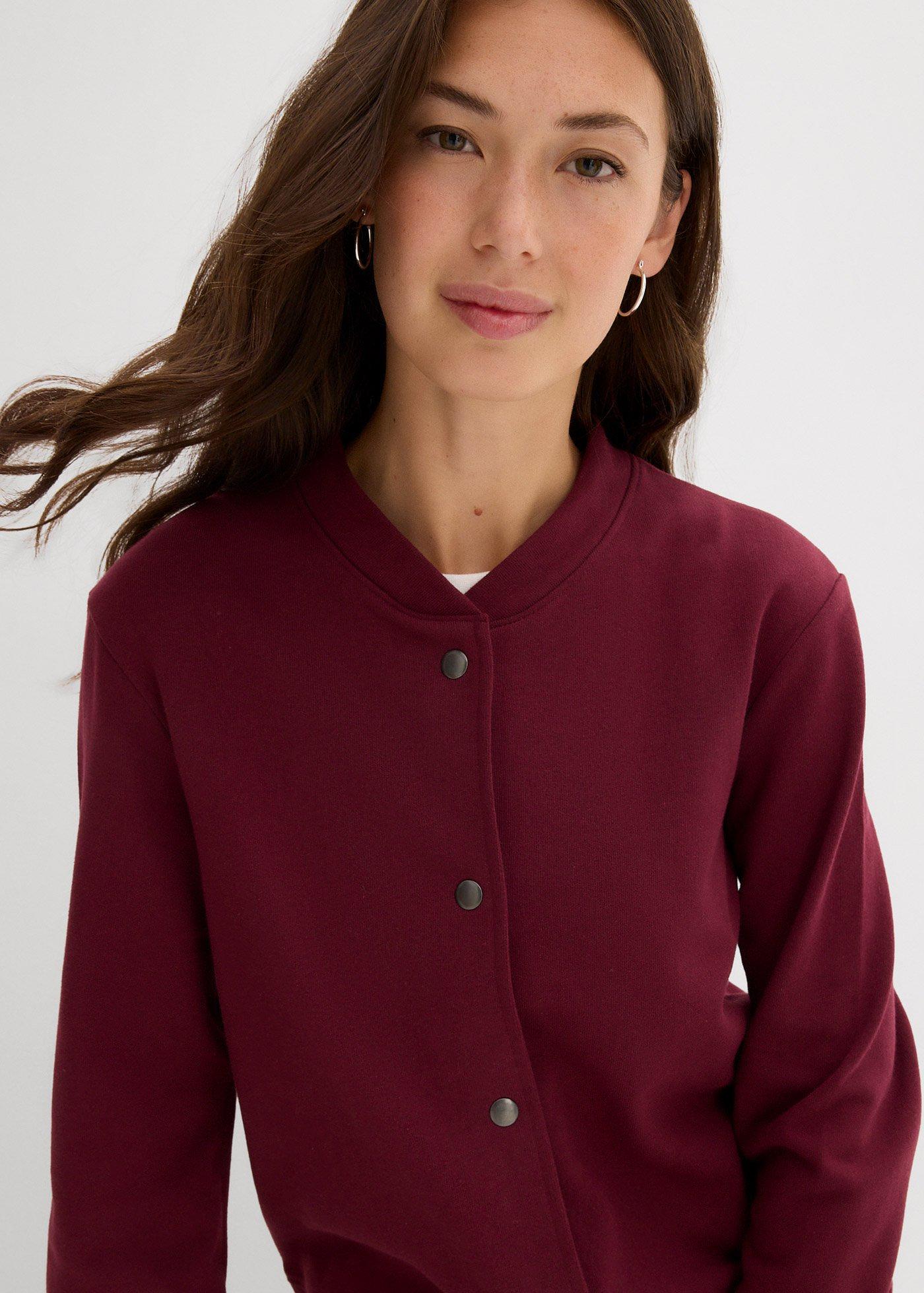 Bluza rozpinana z plisą guzikową - Bonprix