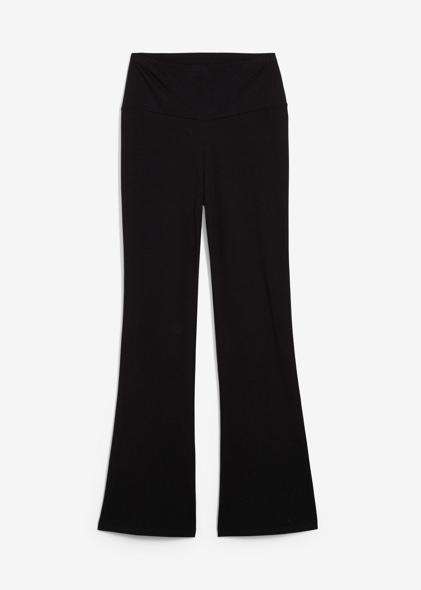 Pantaloni evazați din bumbac organic, cu stretch