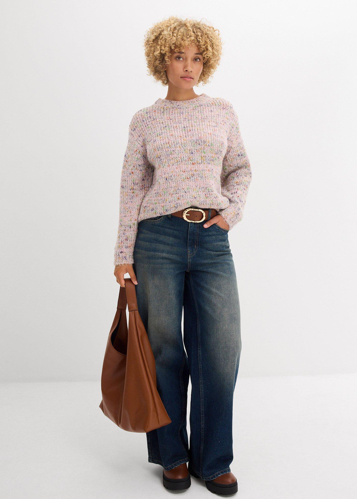 Oversize’owy sweter z włóczki bouclé - Bonprix