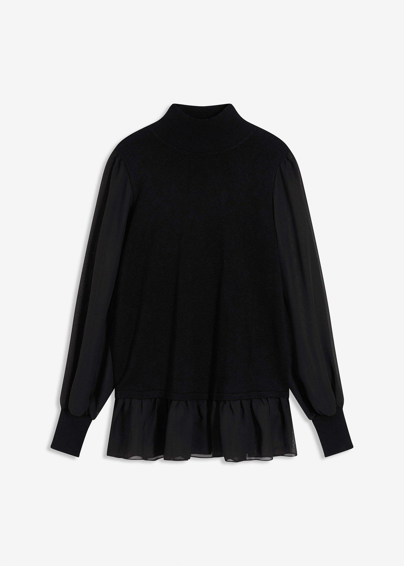 Pull en fine maille avec empiècement blouse