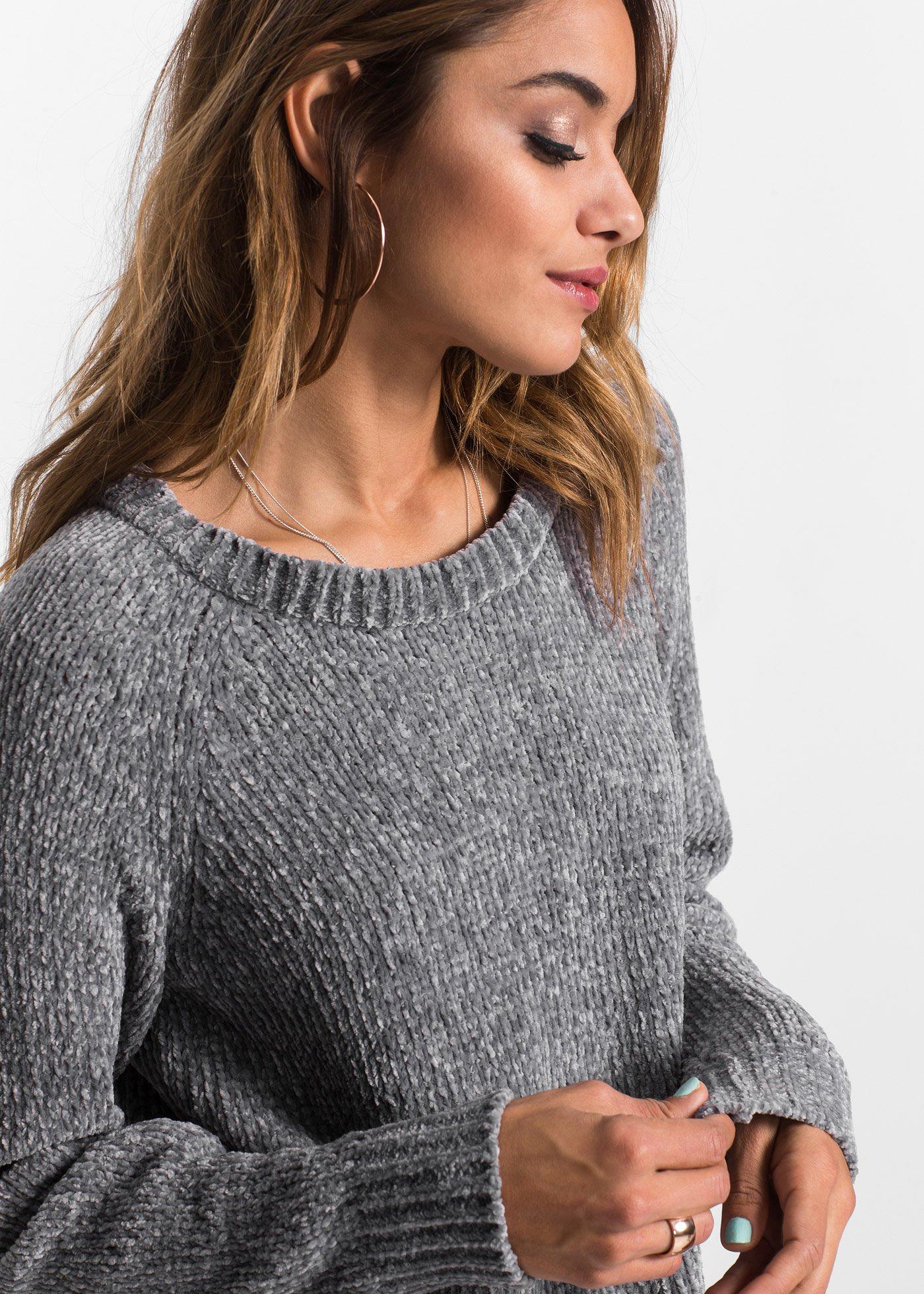 Sukienka dzianinowa oversize z szenili - Bonprix
