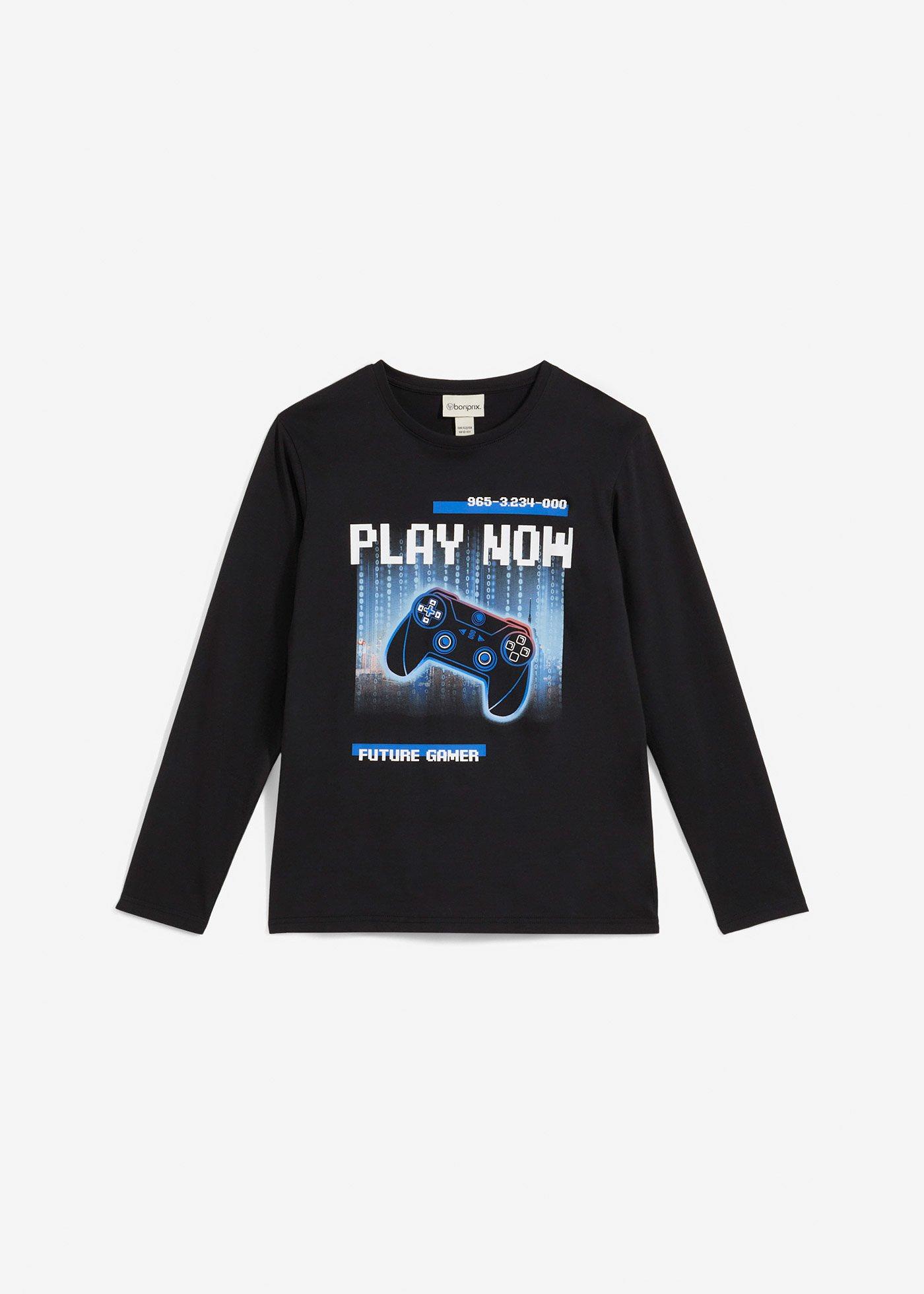 Shirt z długim rękawem, z czystej bawełny organicznej - Bonprix