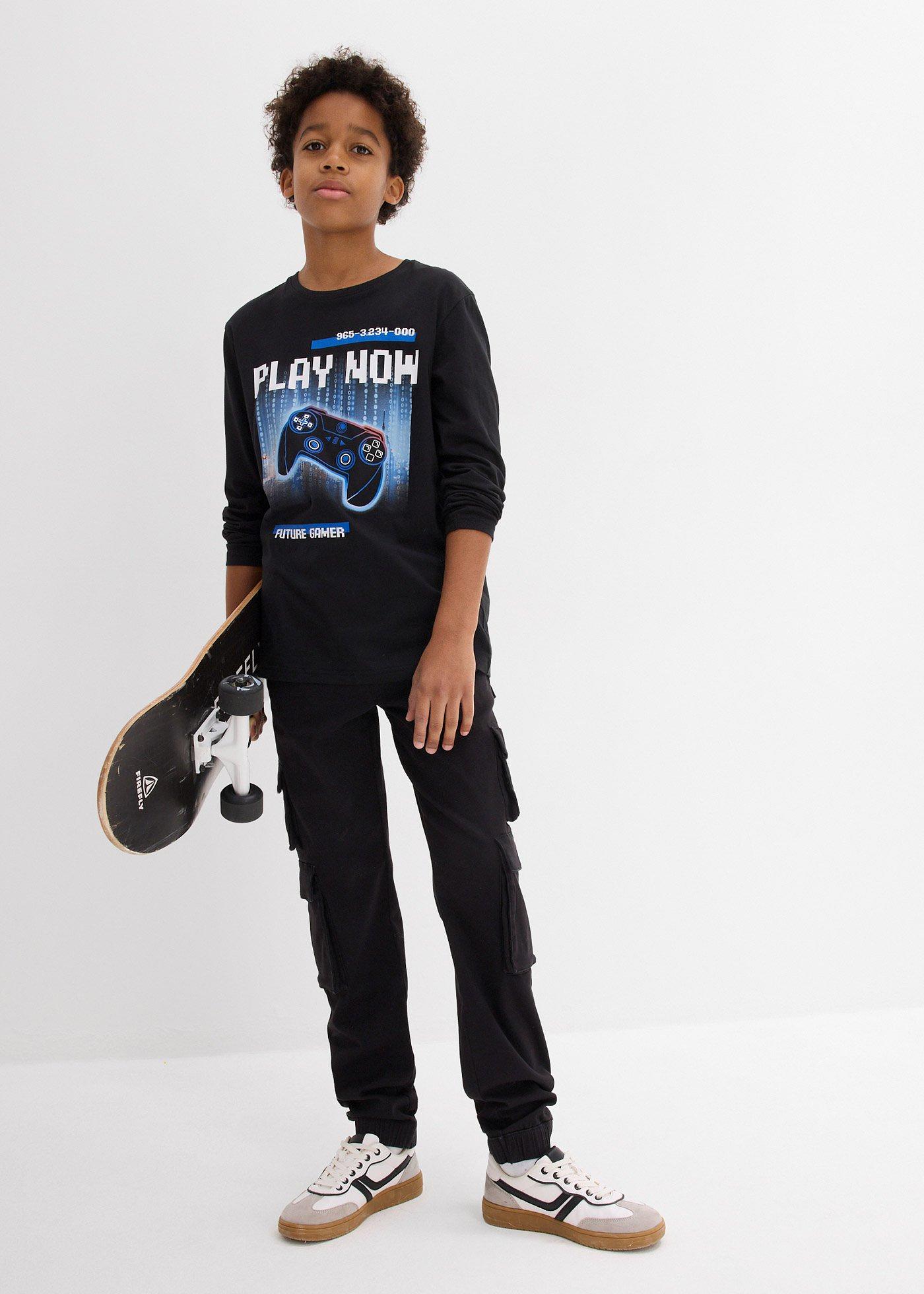 Shirt z długim rękawem, z czystej bawełny organicznej - Bonprix