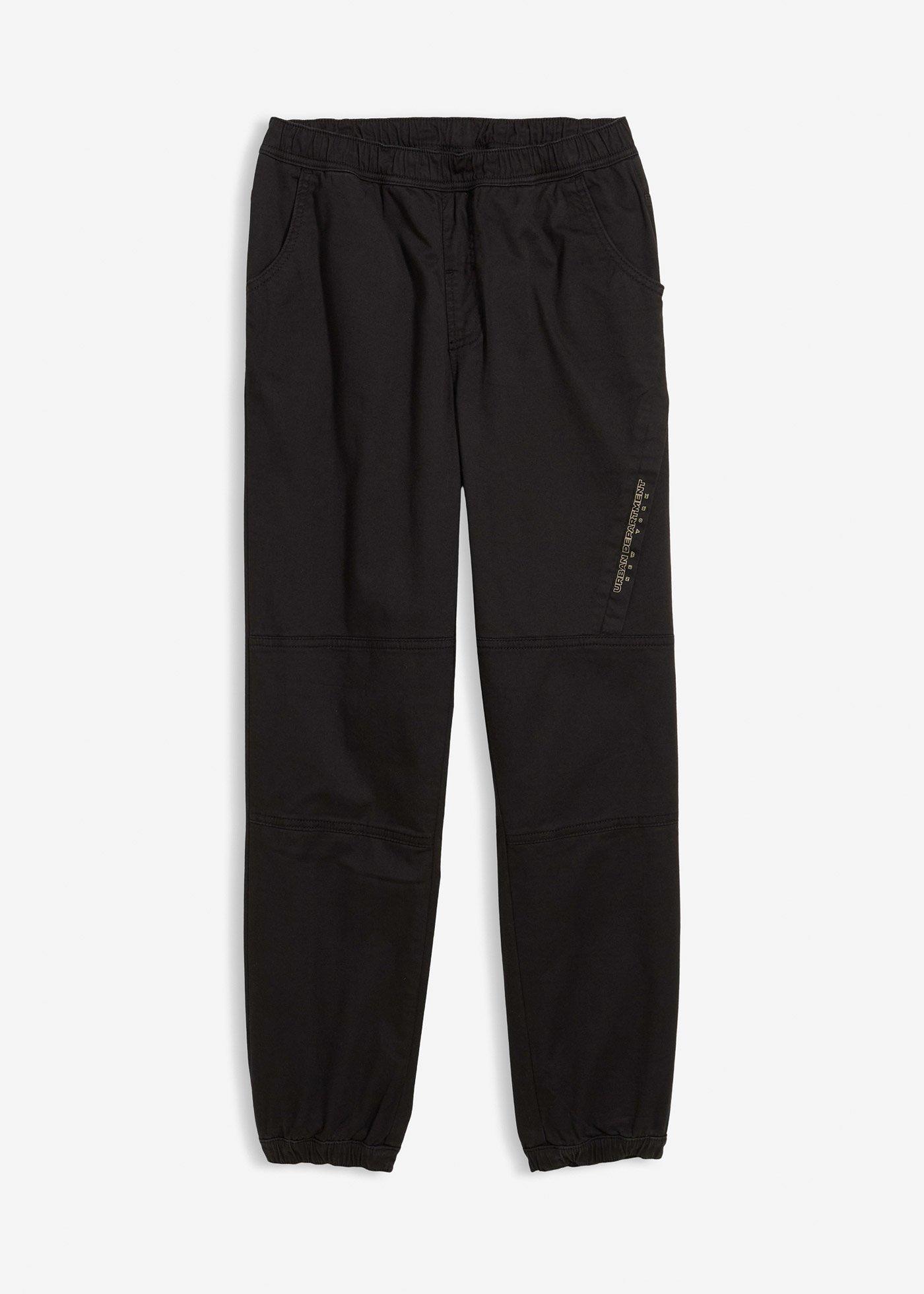 Spodnie typu loose fit z podszewką z dżerseju - Bonprix