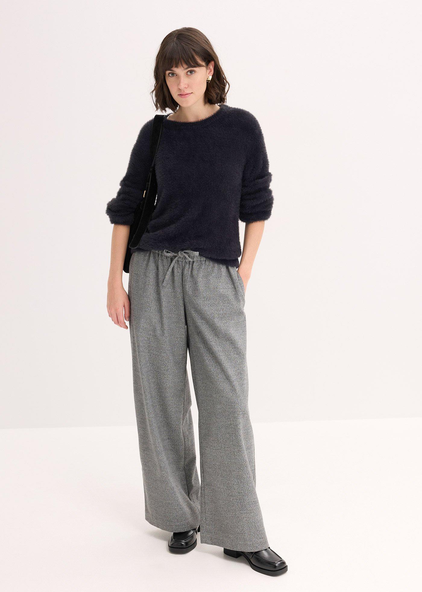 Sweter z pluszu z miękkiej wiskozy - Bonprix