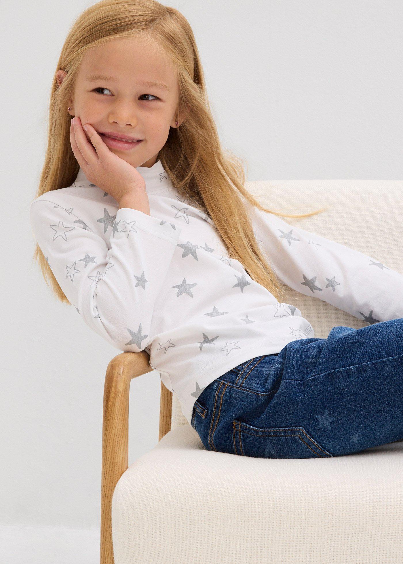 Bluzka z długim rękawem, uszyta z elastycznej mieszanki baweny organicznej (2 szt.) - Bonprix