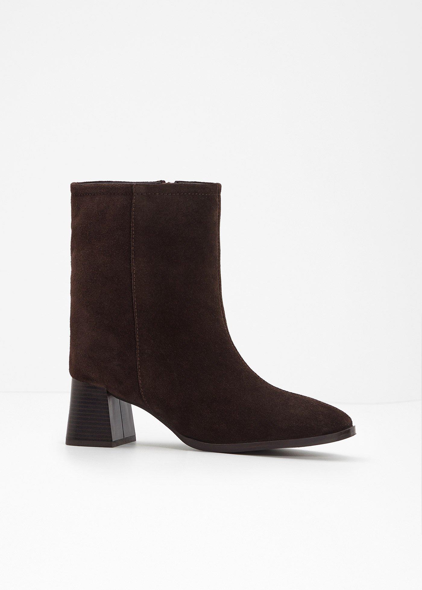 Bottines en cuir velours