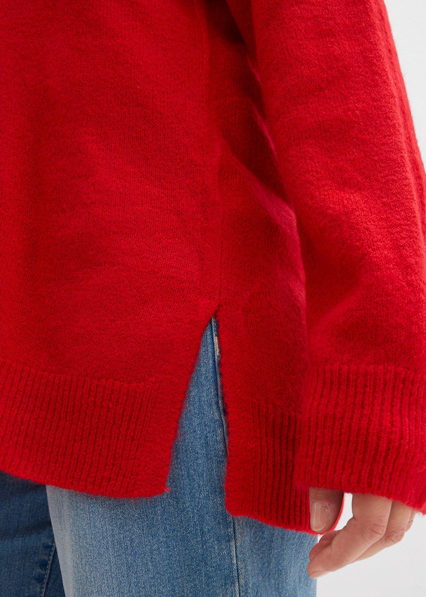 Długi sweter oversize z rozcięciami po bokach - Bonprix