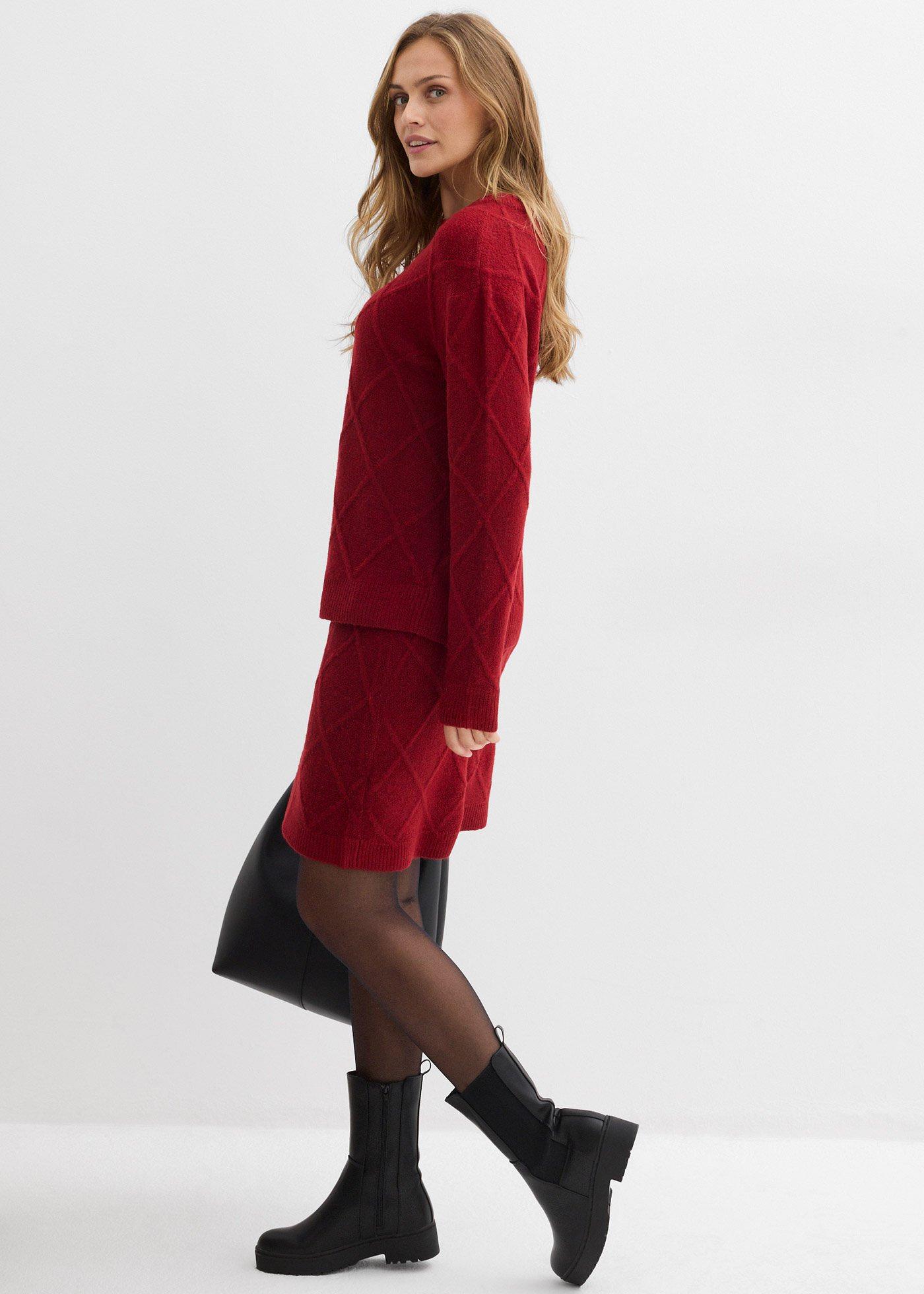Sweter oversize z warkoczami - Bonprix