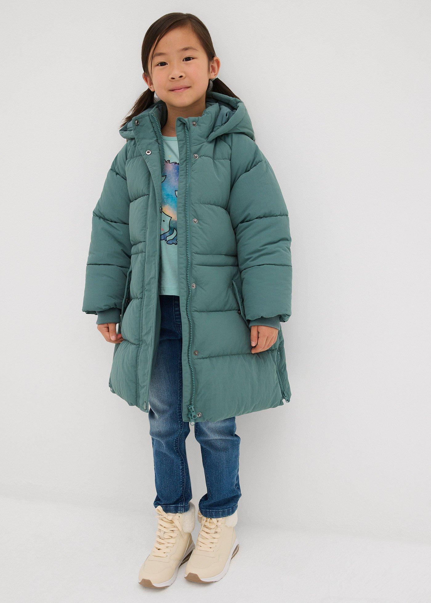 Płaszcz puchowy na ciepłej podszewce z odblaskowymi detalami - Bonprix