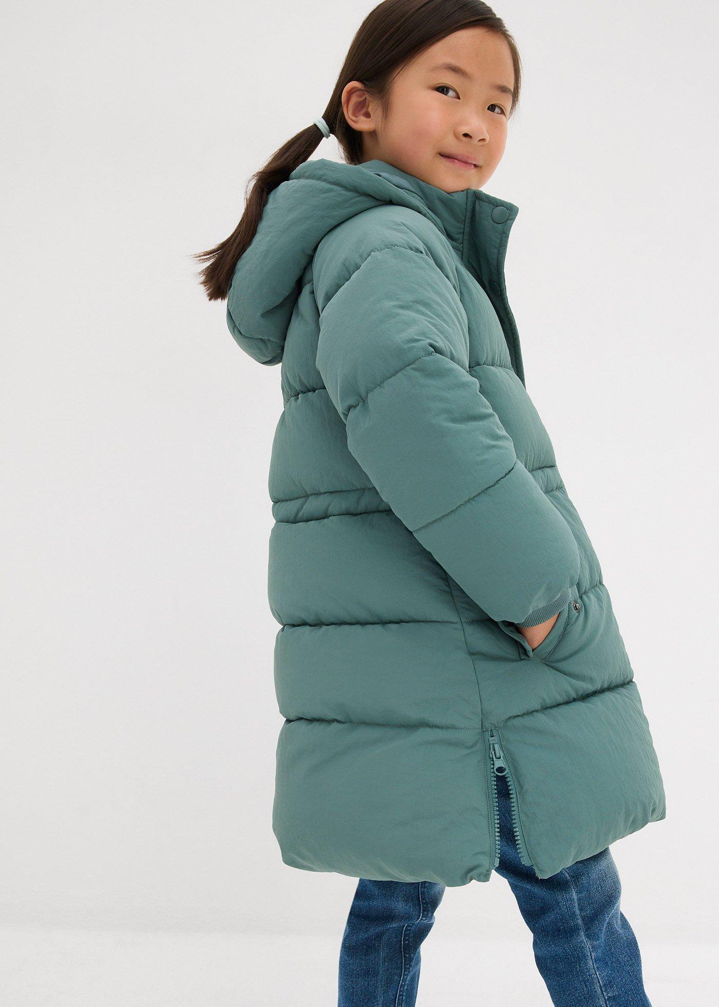 Płaszcz puchowy na ciepłej podszewce z odblaskowymi detalami - Bonprix